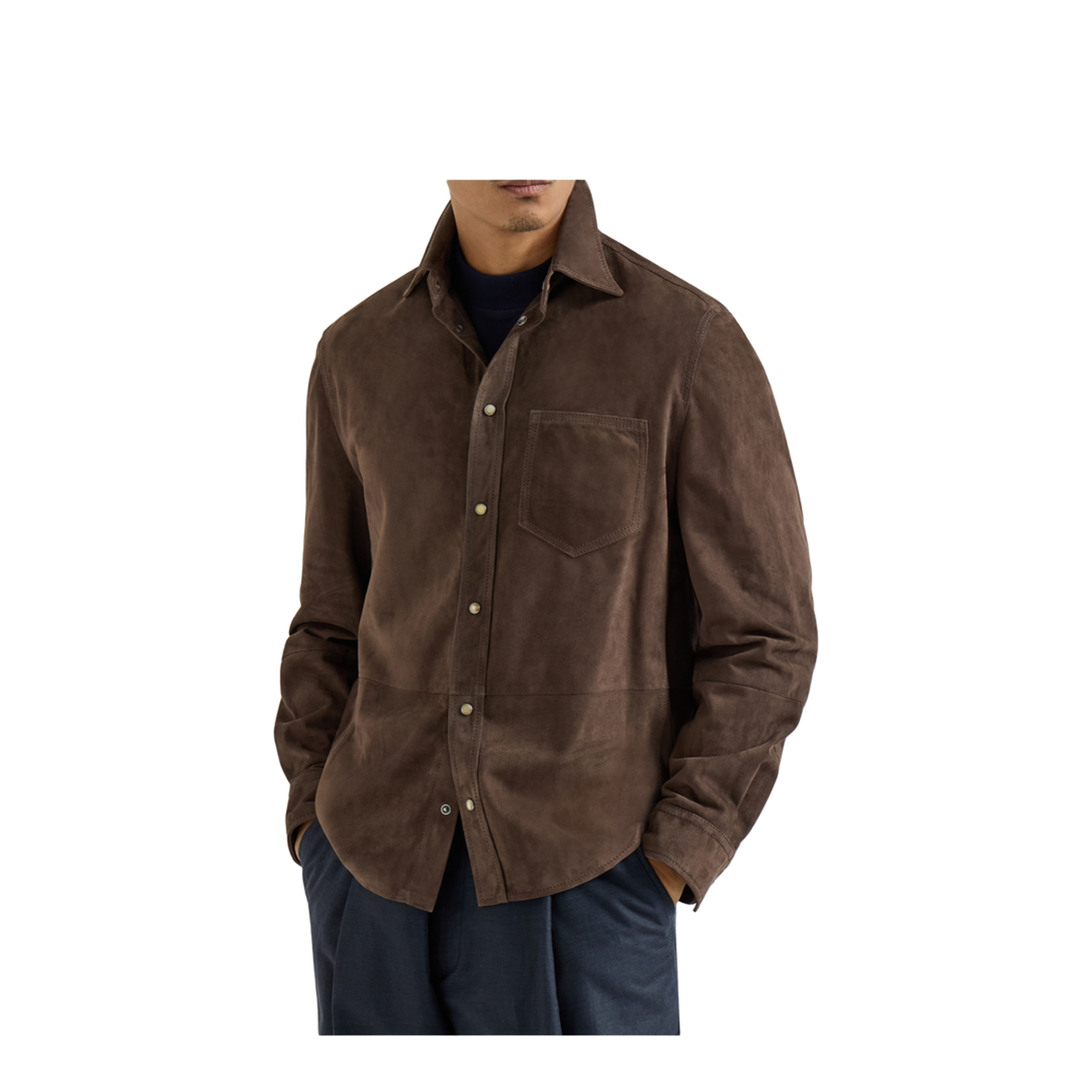 MAYFEYR - Brunello Cucinelli - Brown Leather Shirt - MPCFN2039C8552