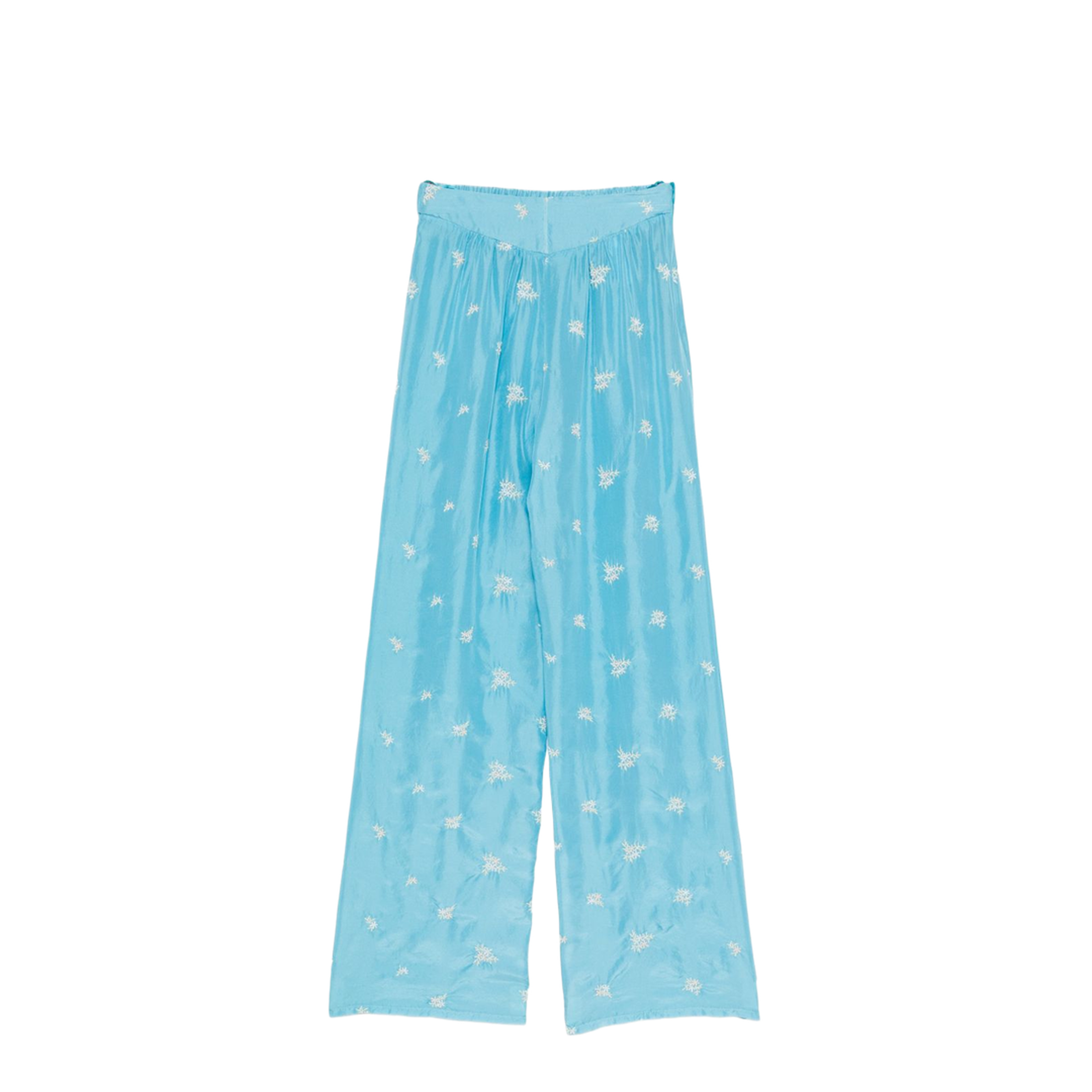 MAYFEYR - Forte Forte - Embroidered Silk Trousers In Blue - 14869MYPANTSTURCHINO