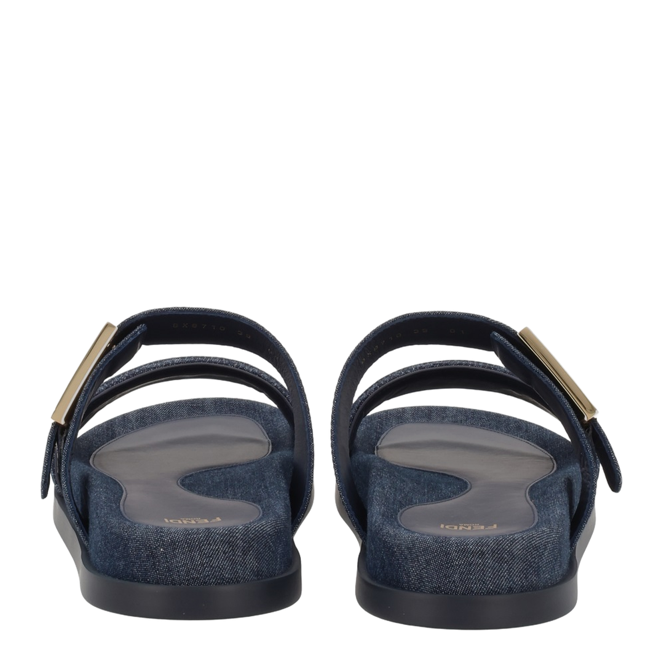 Dark Blue Denim Fabric Slides
