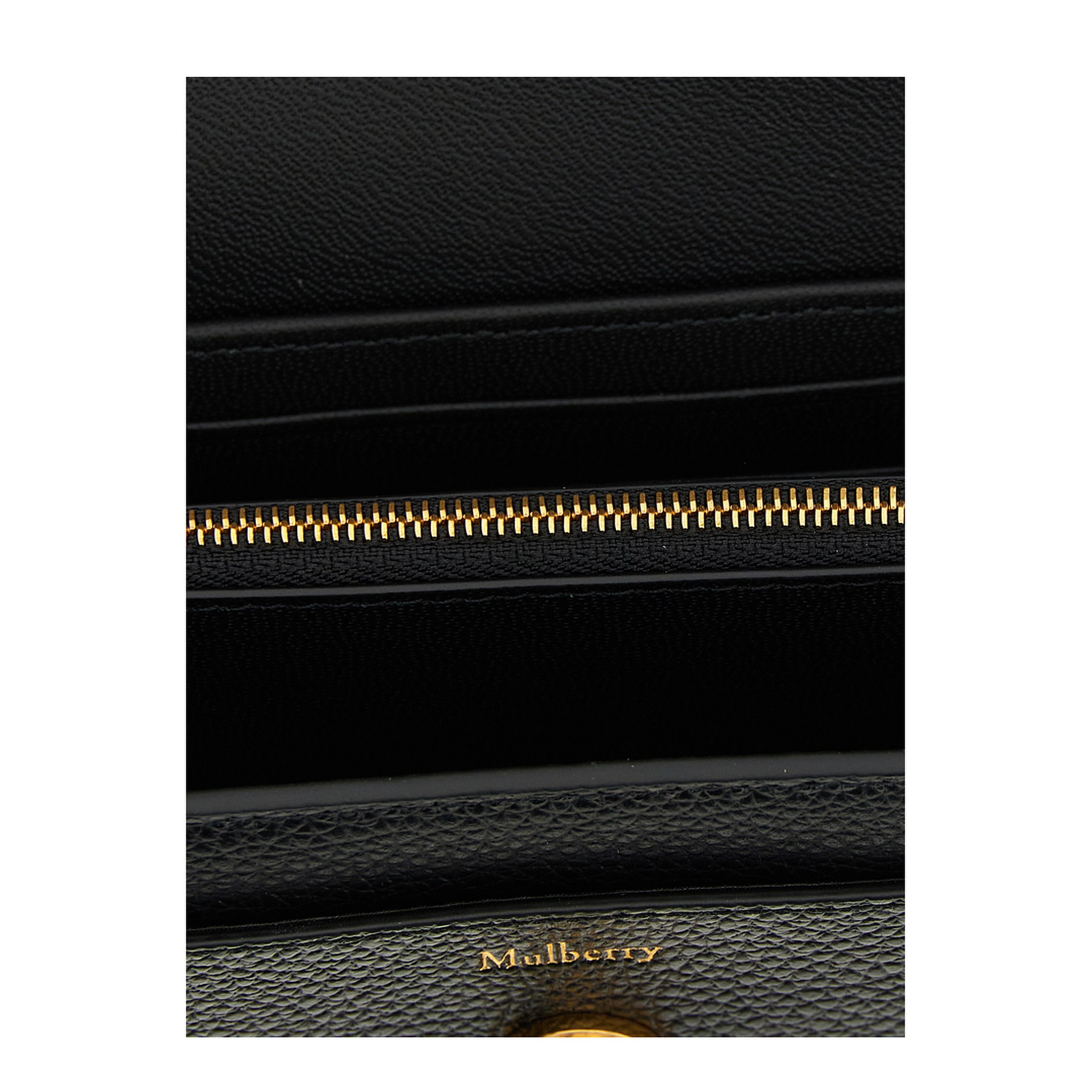 Mulberry Medium Darley Wallet In Black Small Classic Grain