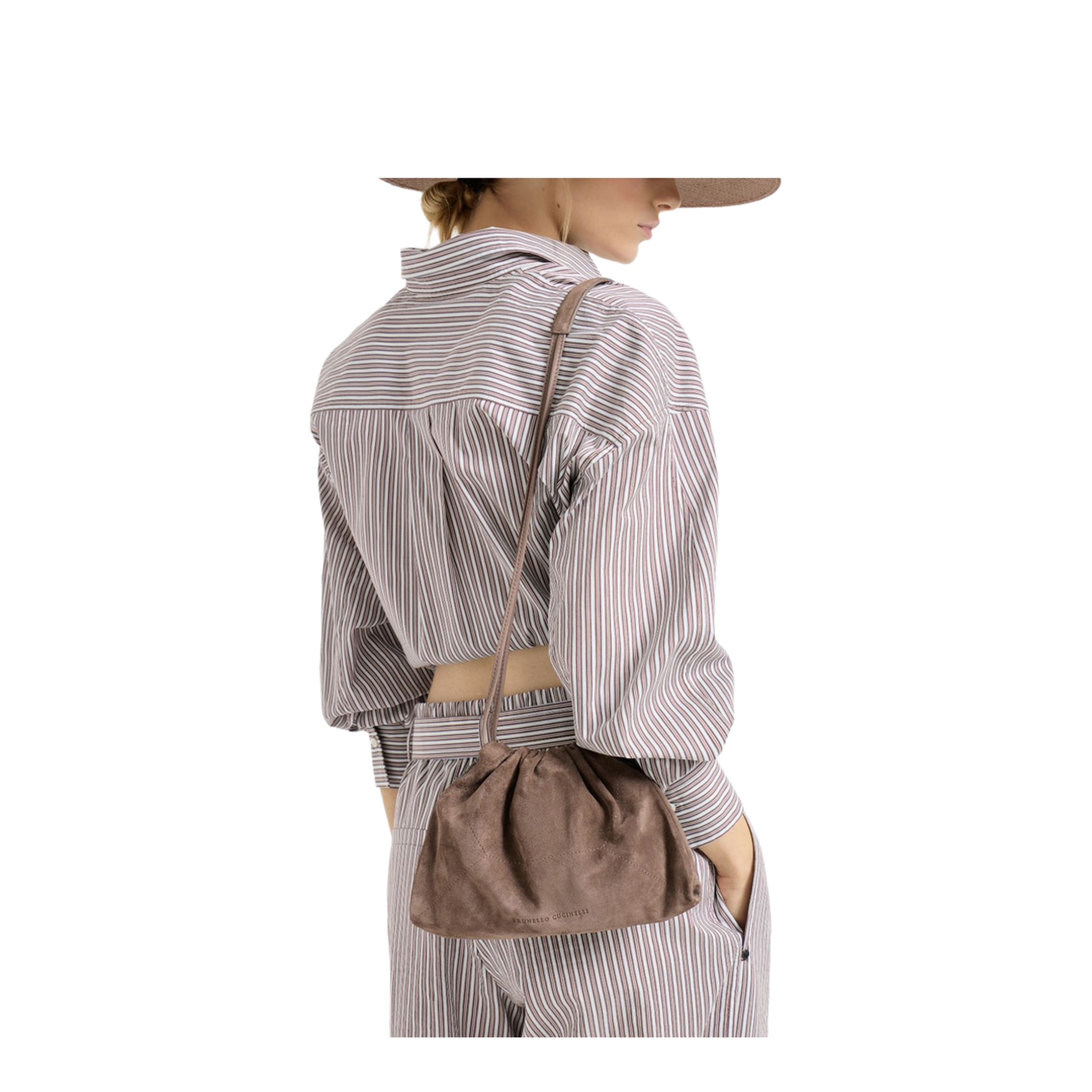 Duo Medium Suede Crossbody - Light Brown