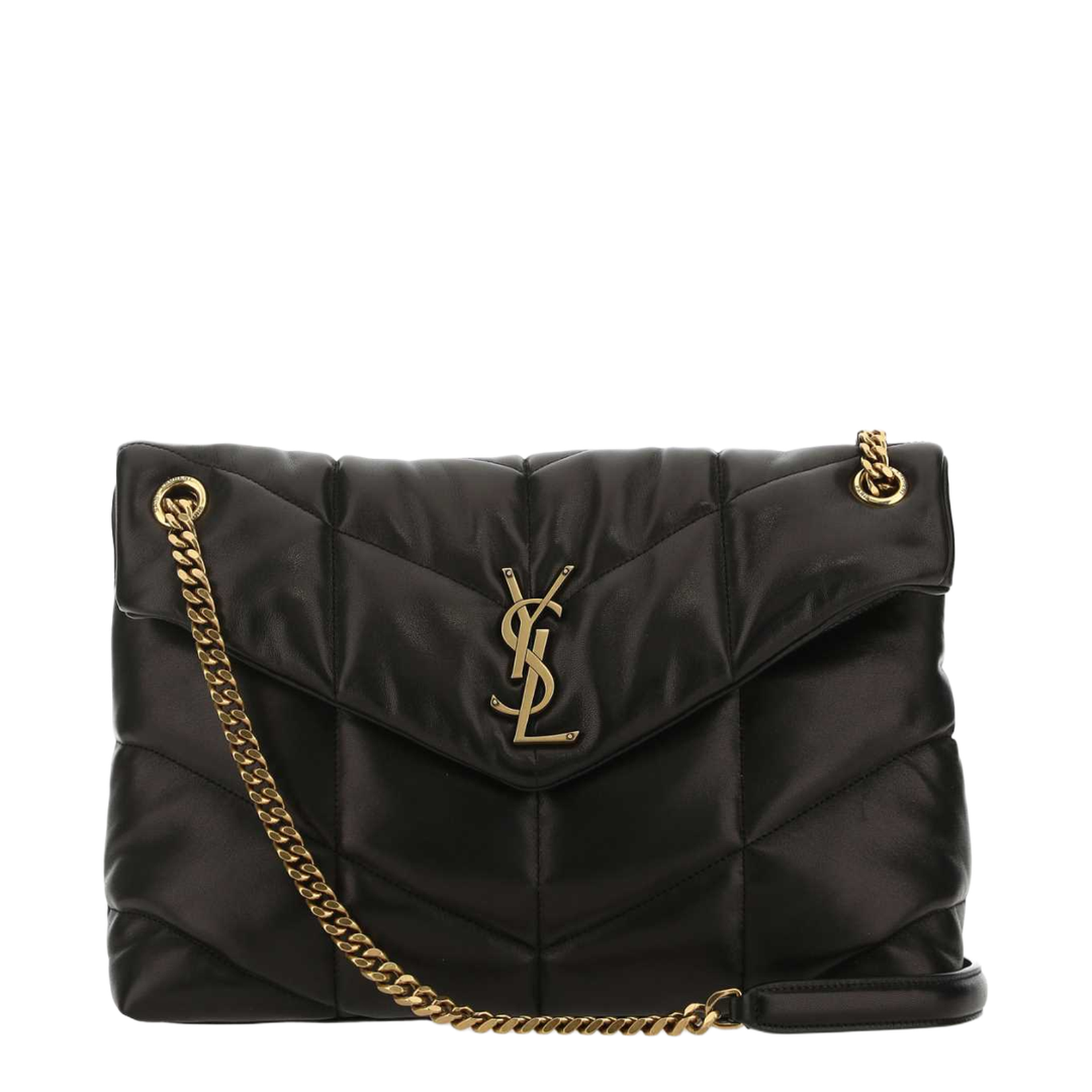 Black Nappa Leather Medium Loulou Shoulder Bag