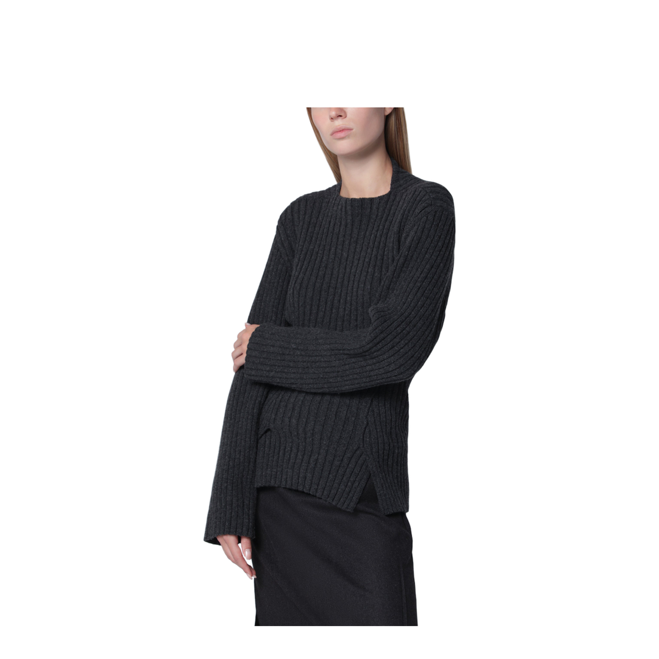 MAYFEYR - Victoria Beckham - Ribbed Sweater In Burgundy Wool And Cashmere - 1326KJU007314AWOAC