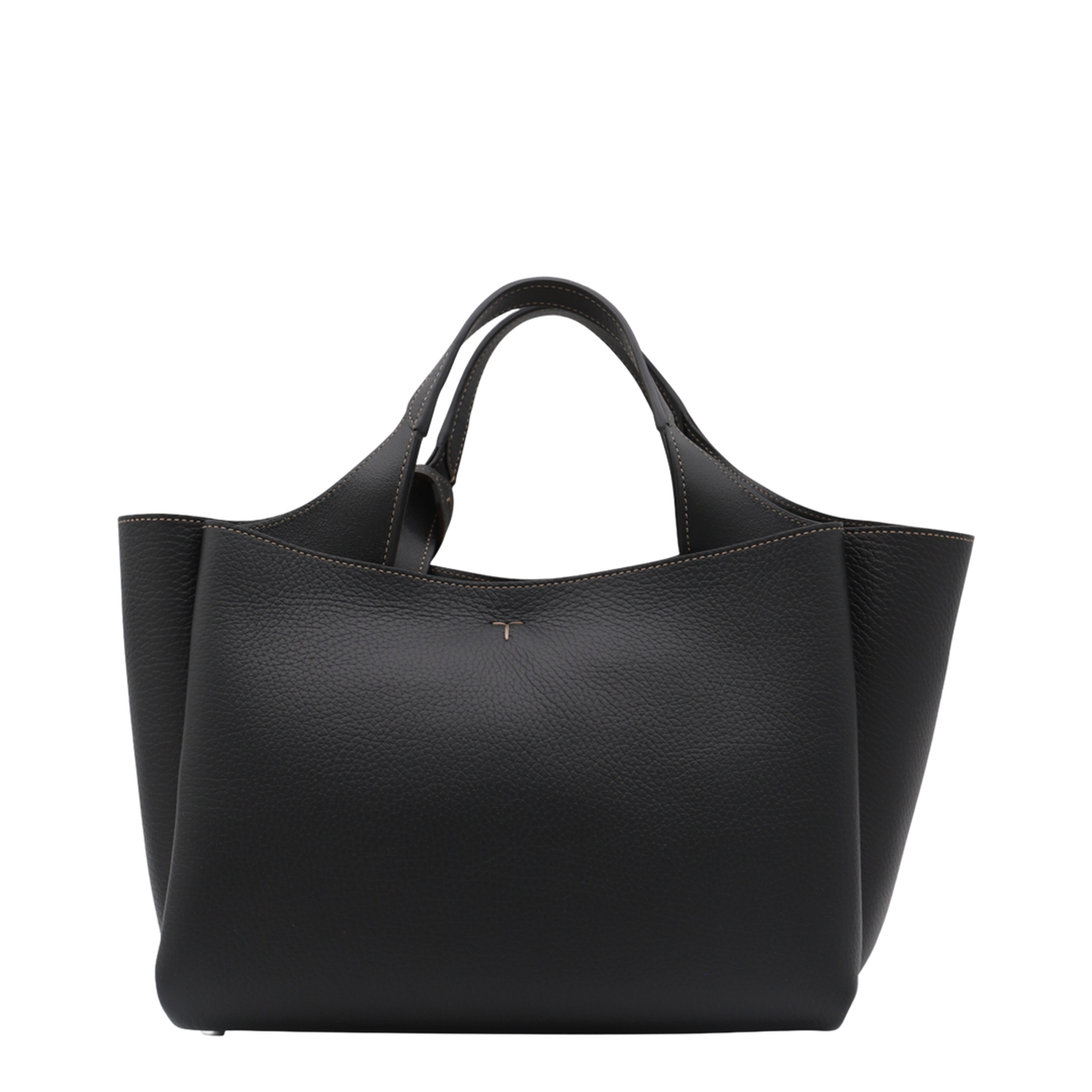 T Timeless Mini Calf Leather Tote - Black