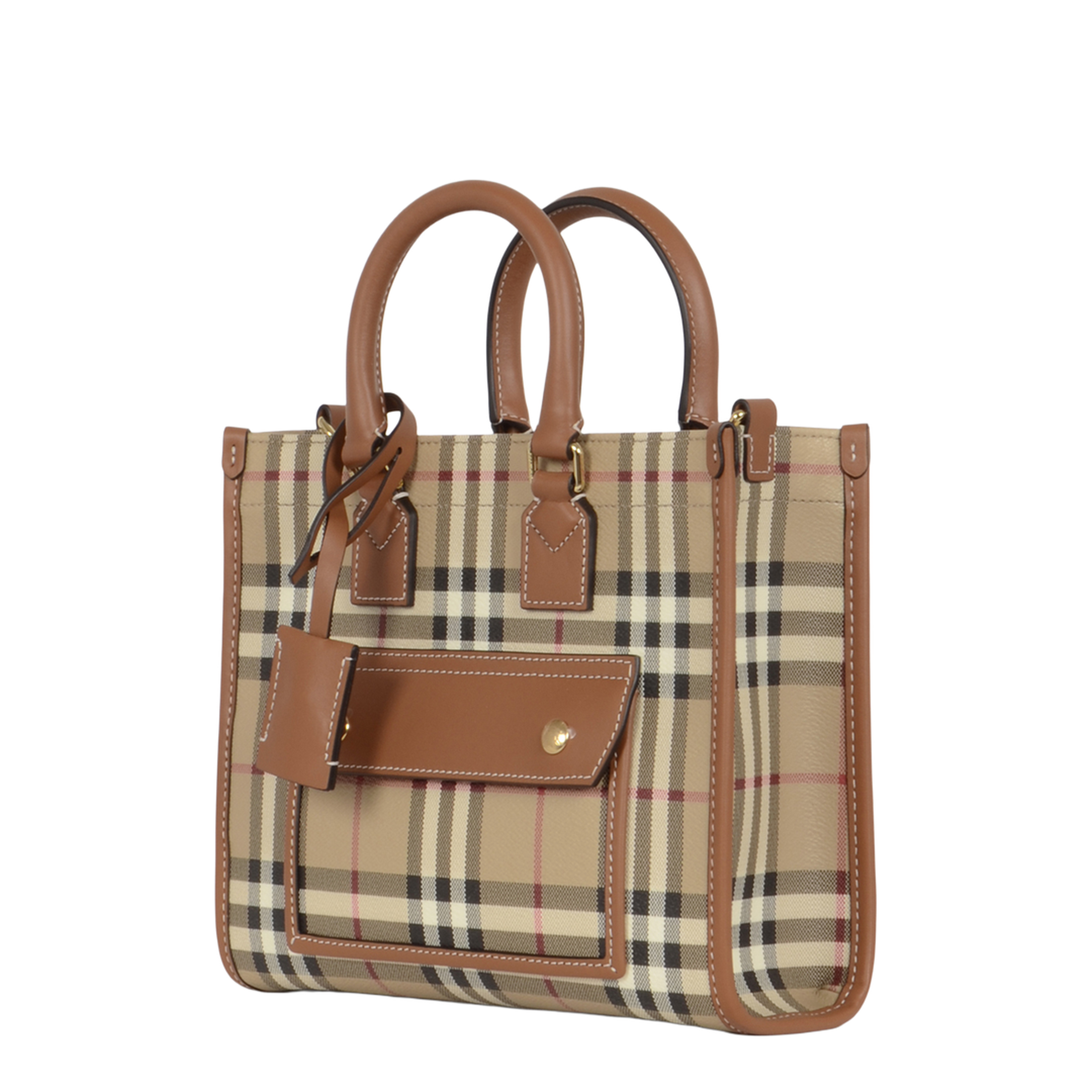 Mini Freya Tote Bag Check Coated Cotton Blend