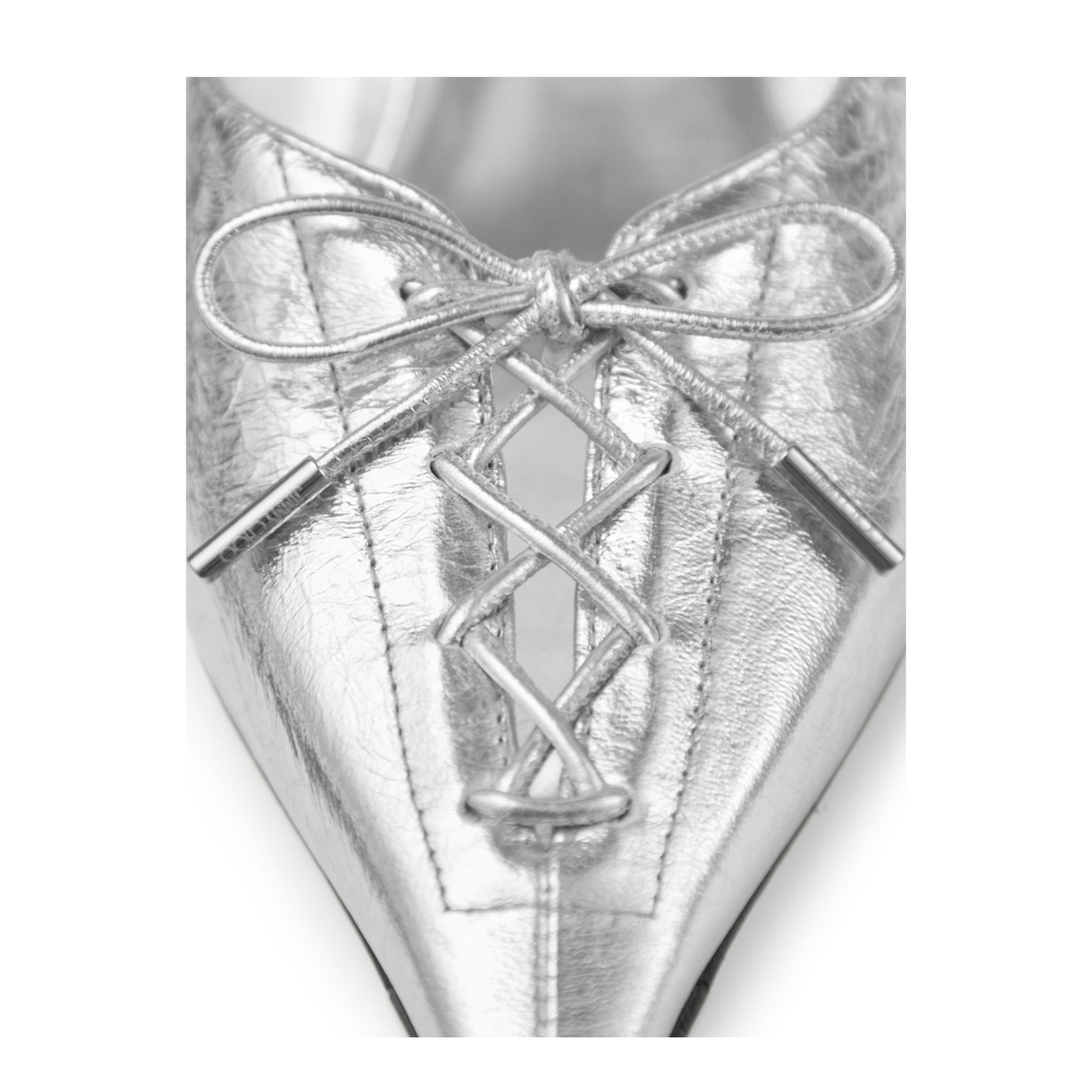 Leather Mules - Silver