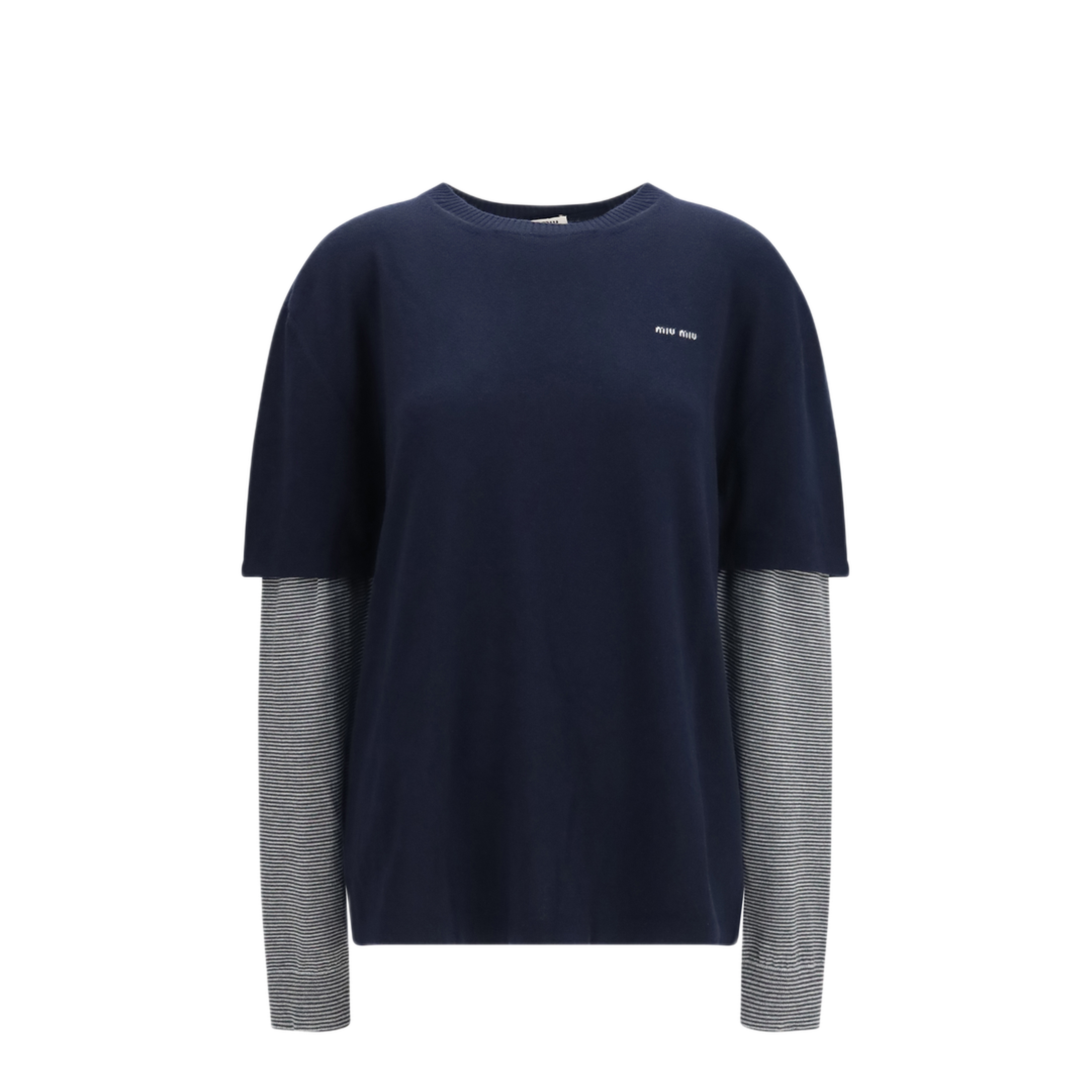 MAYFEYR - Miu Miu - Long-Sleeve Layered Sweater - MML07LSOOO6061