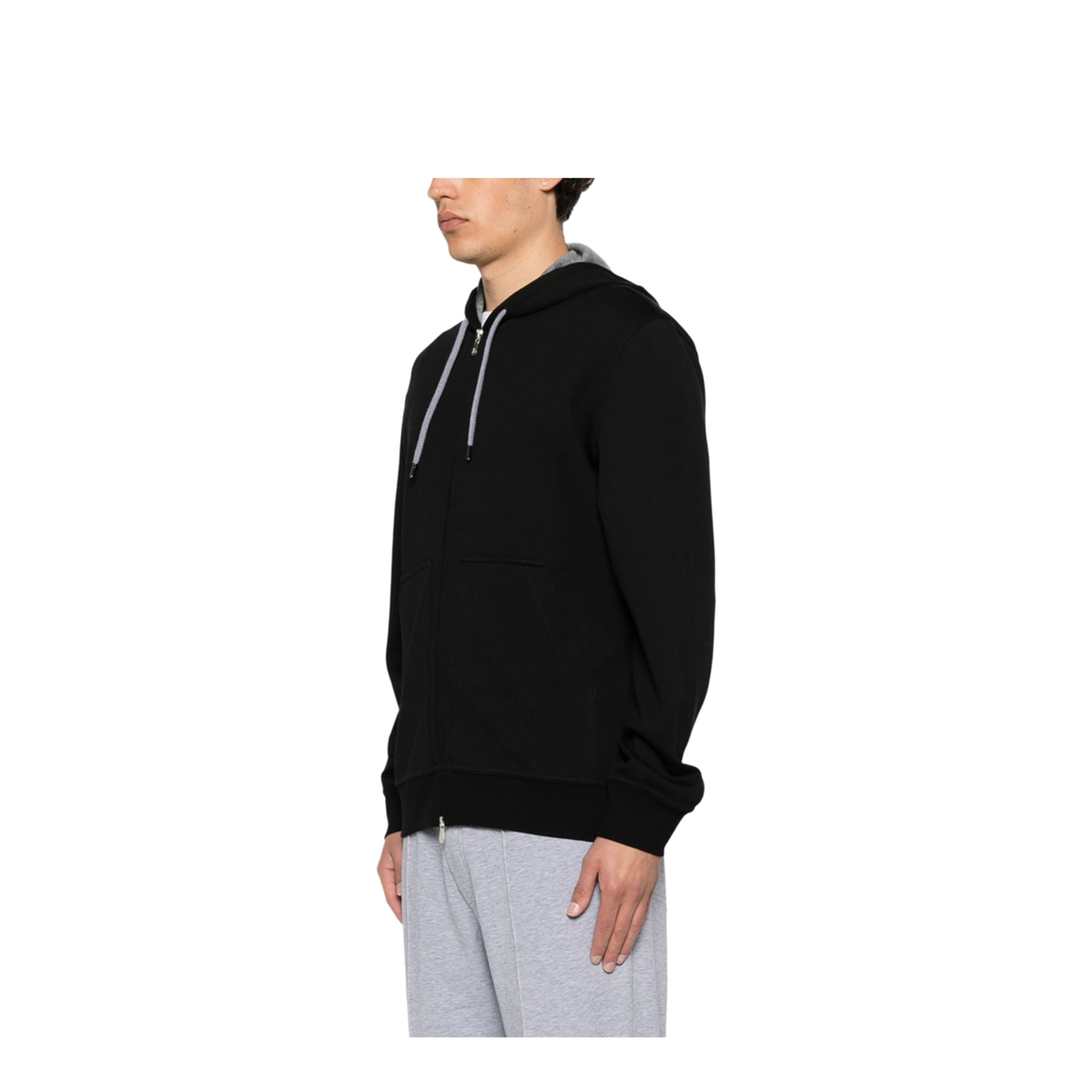 Black Front Zip Fastening Jacket