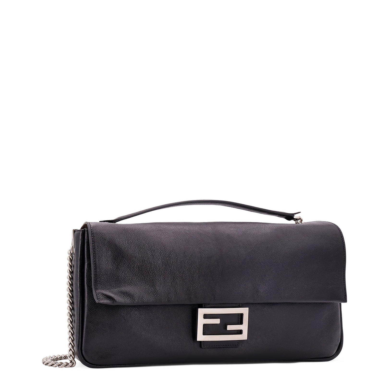 Baguette Large Leather Shoulder Bags - Black