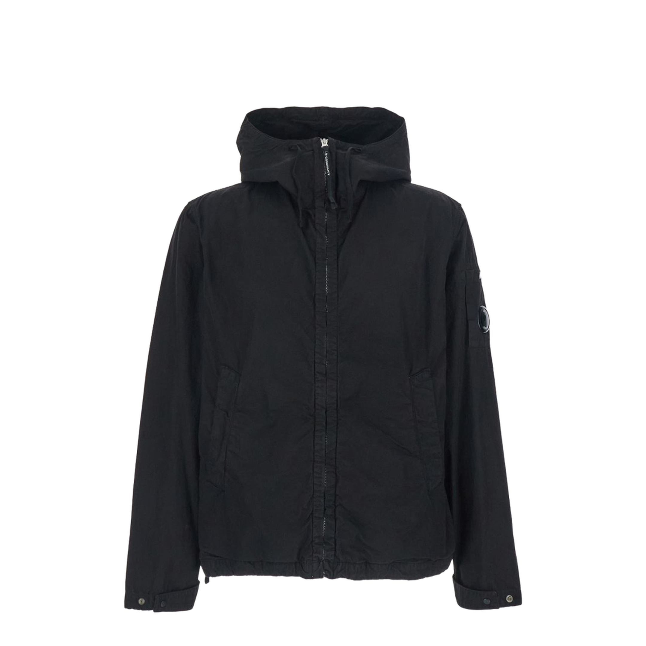 Black Cotton Zip-Up Jacket