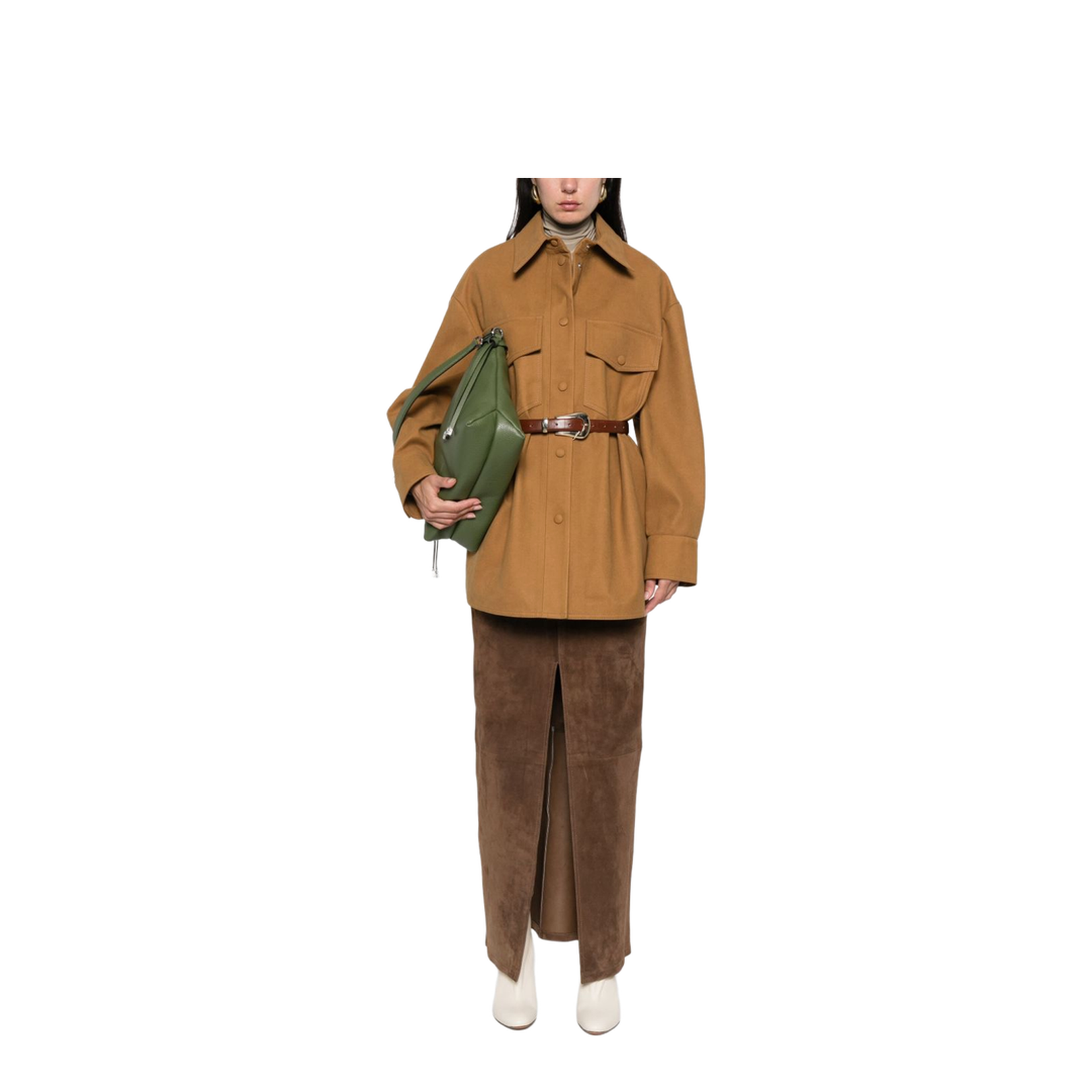 Faux Suede Leather Overshirt
