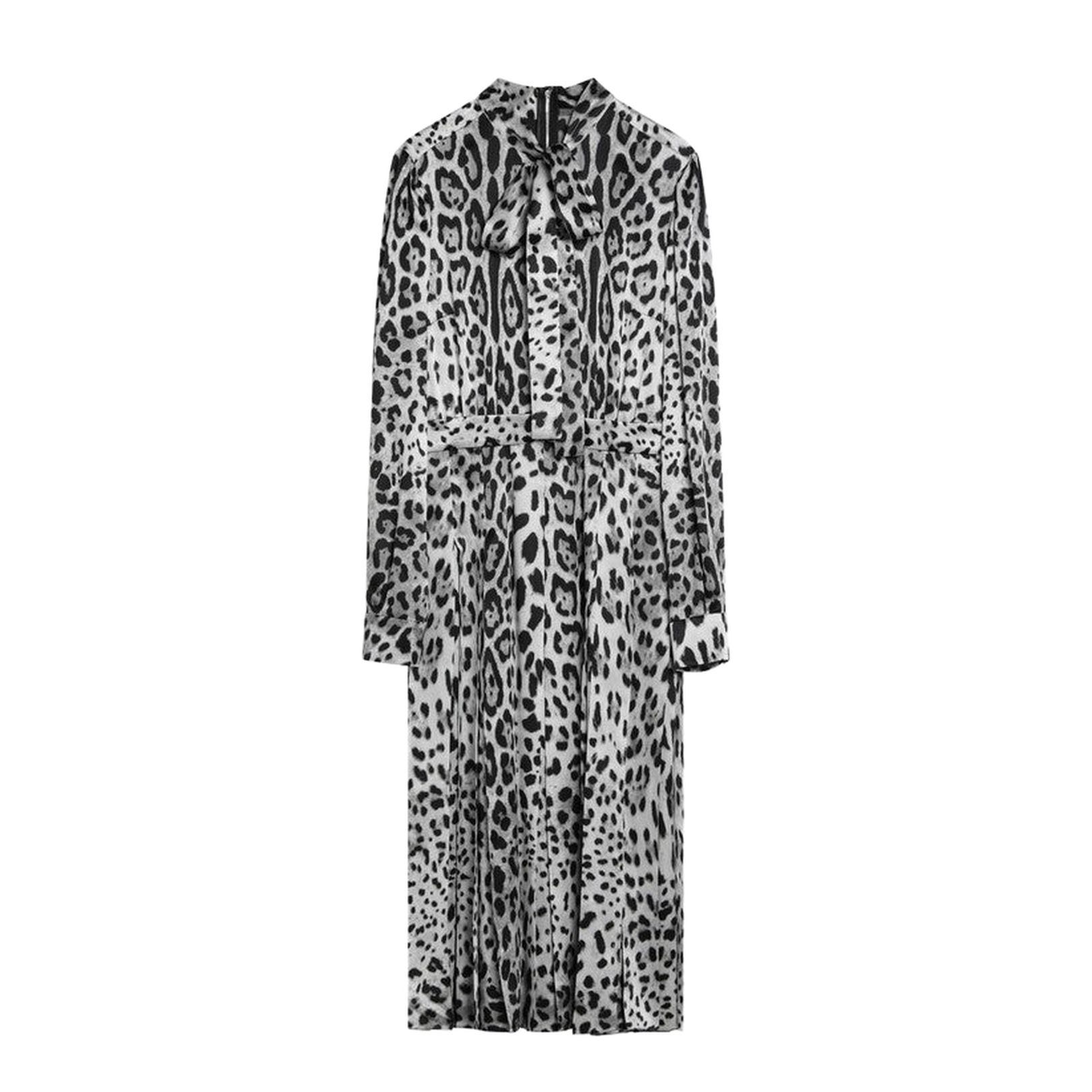 Leopard Print Silk Longuette Dress