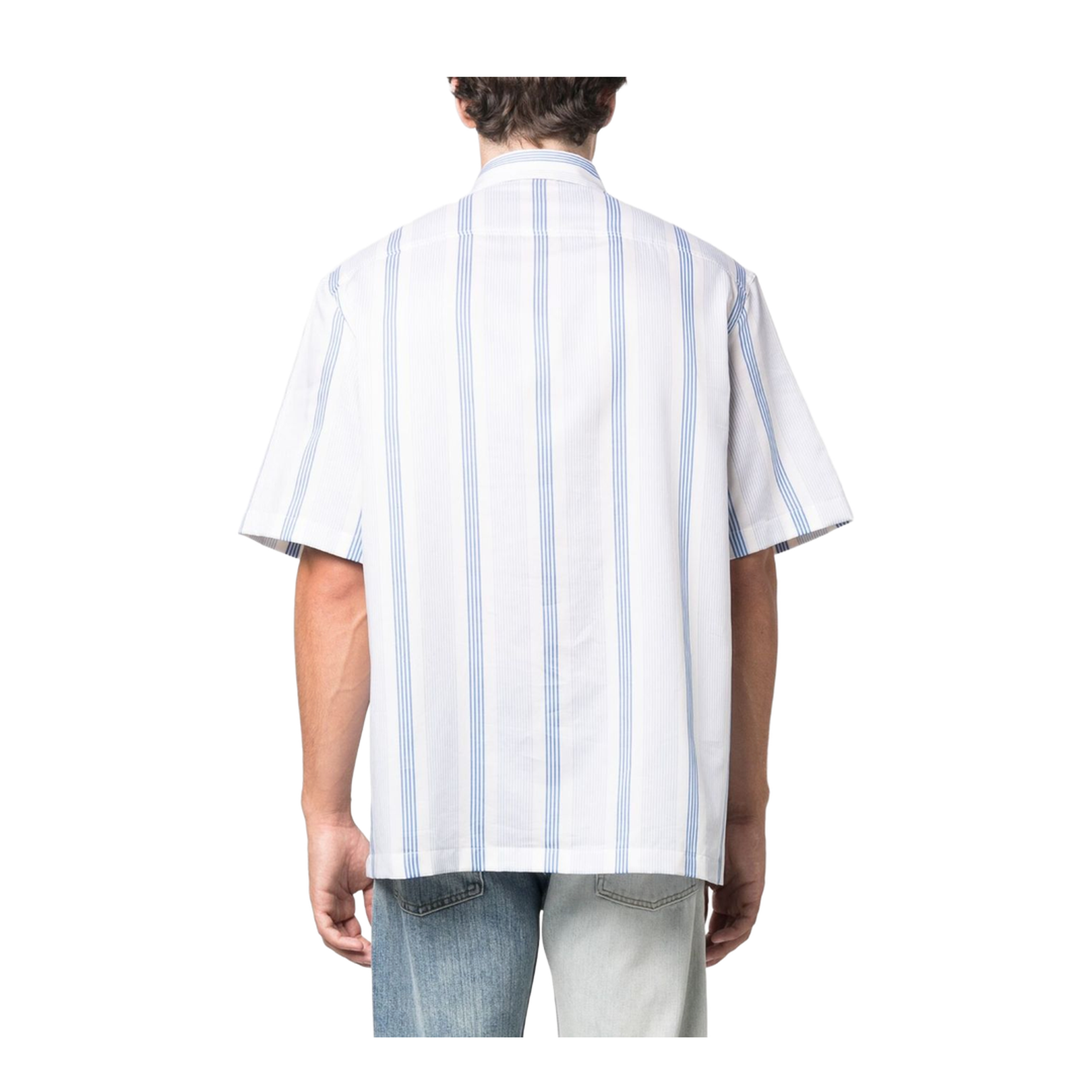 Blue Striped Embroidered Shirt