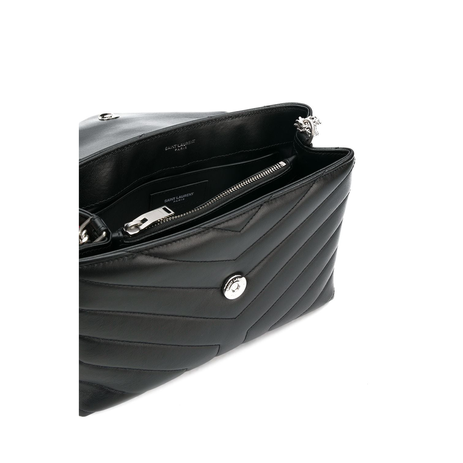 Black Leather Small Loulou Shoulder Bag