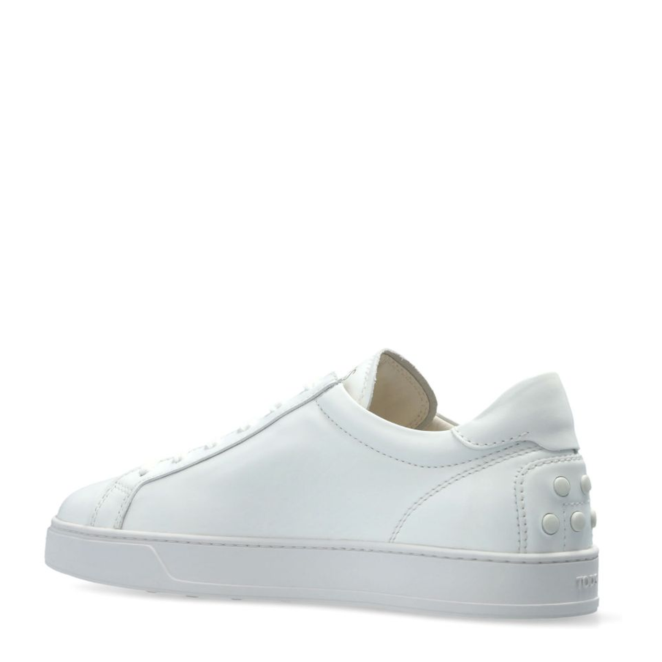 White Front Lace-Up Fastening Round Toe Flat Sole