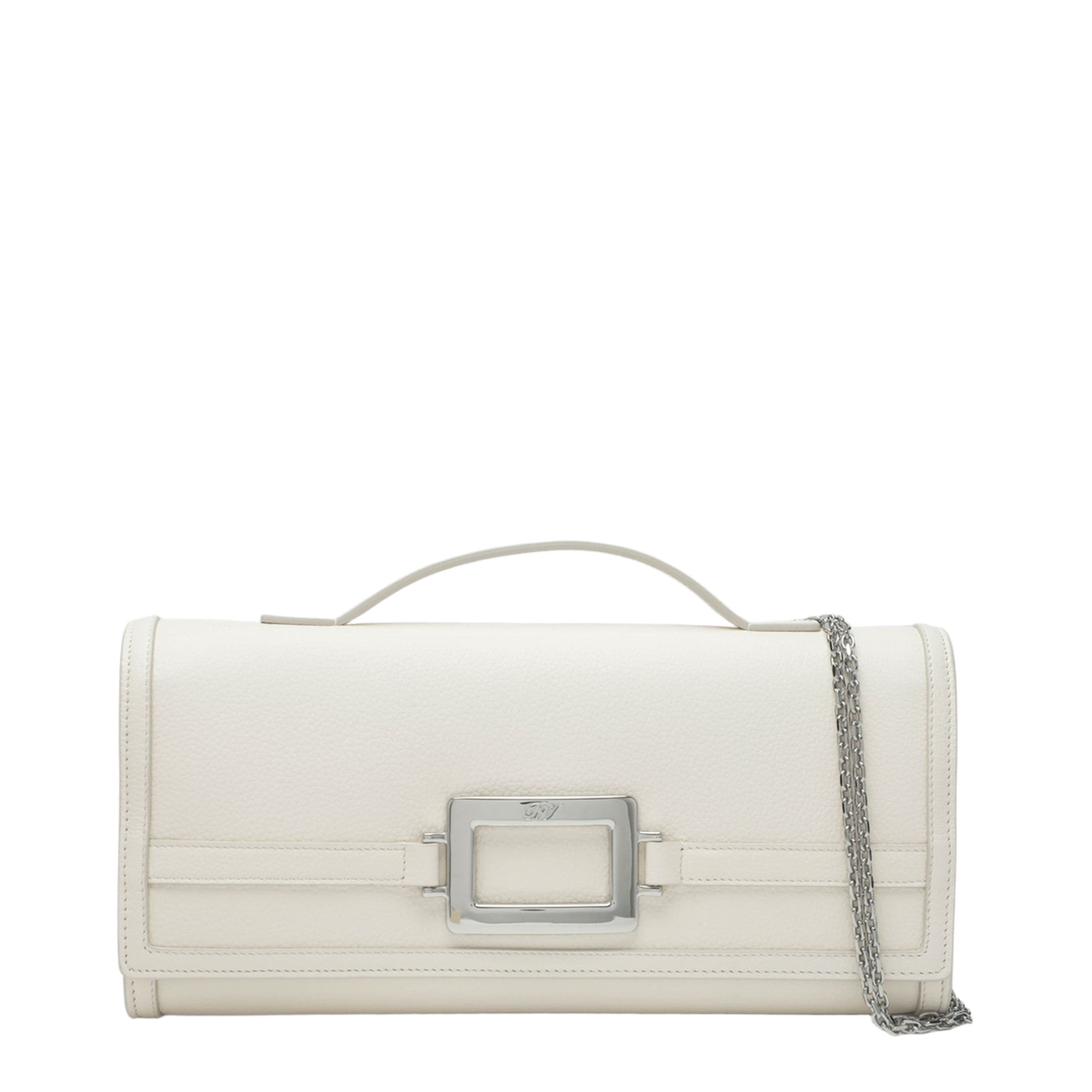 Belle Vivier Clutch - Ivory/White