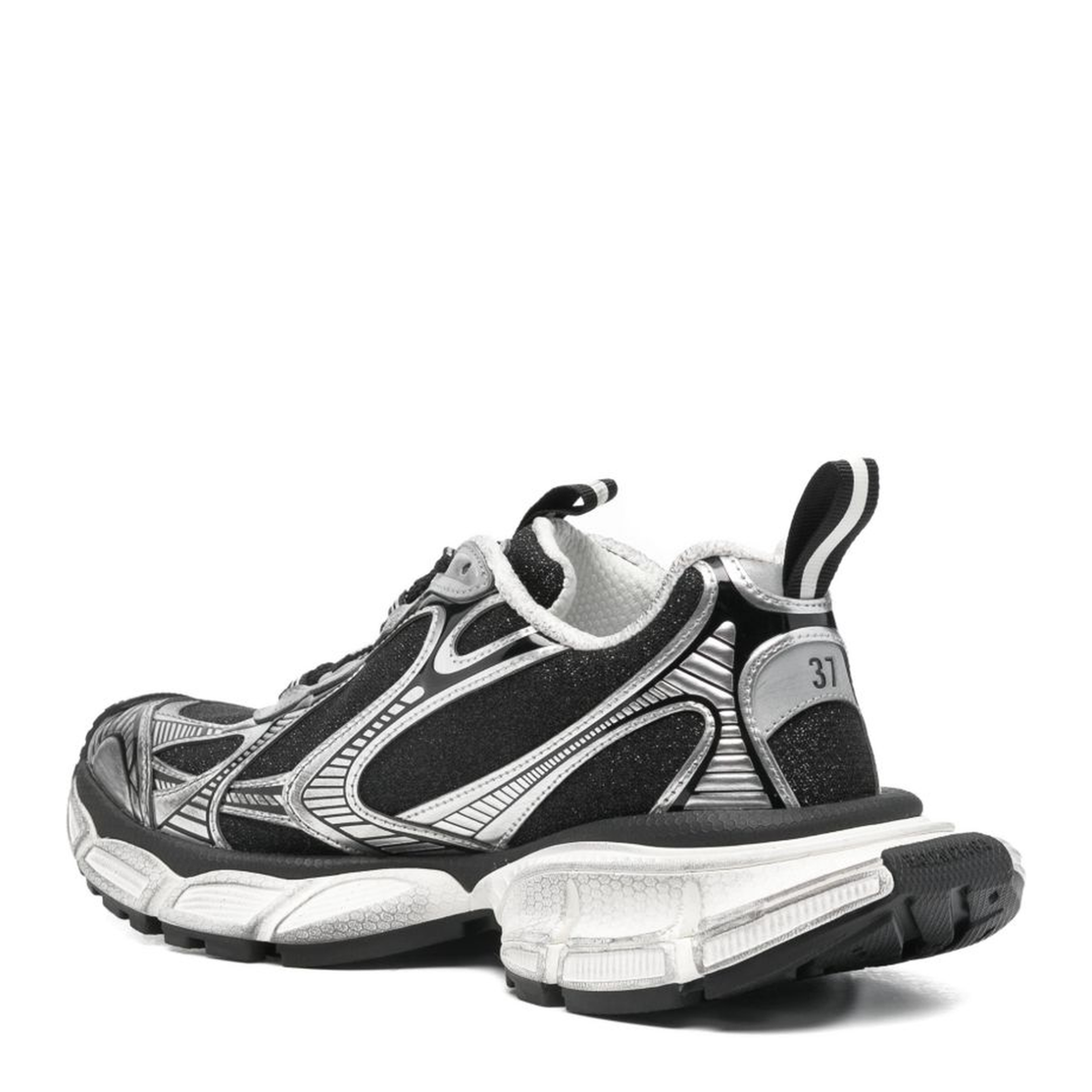 3XL Sneakers in Black and Silver with Glitter
