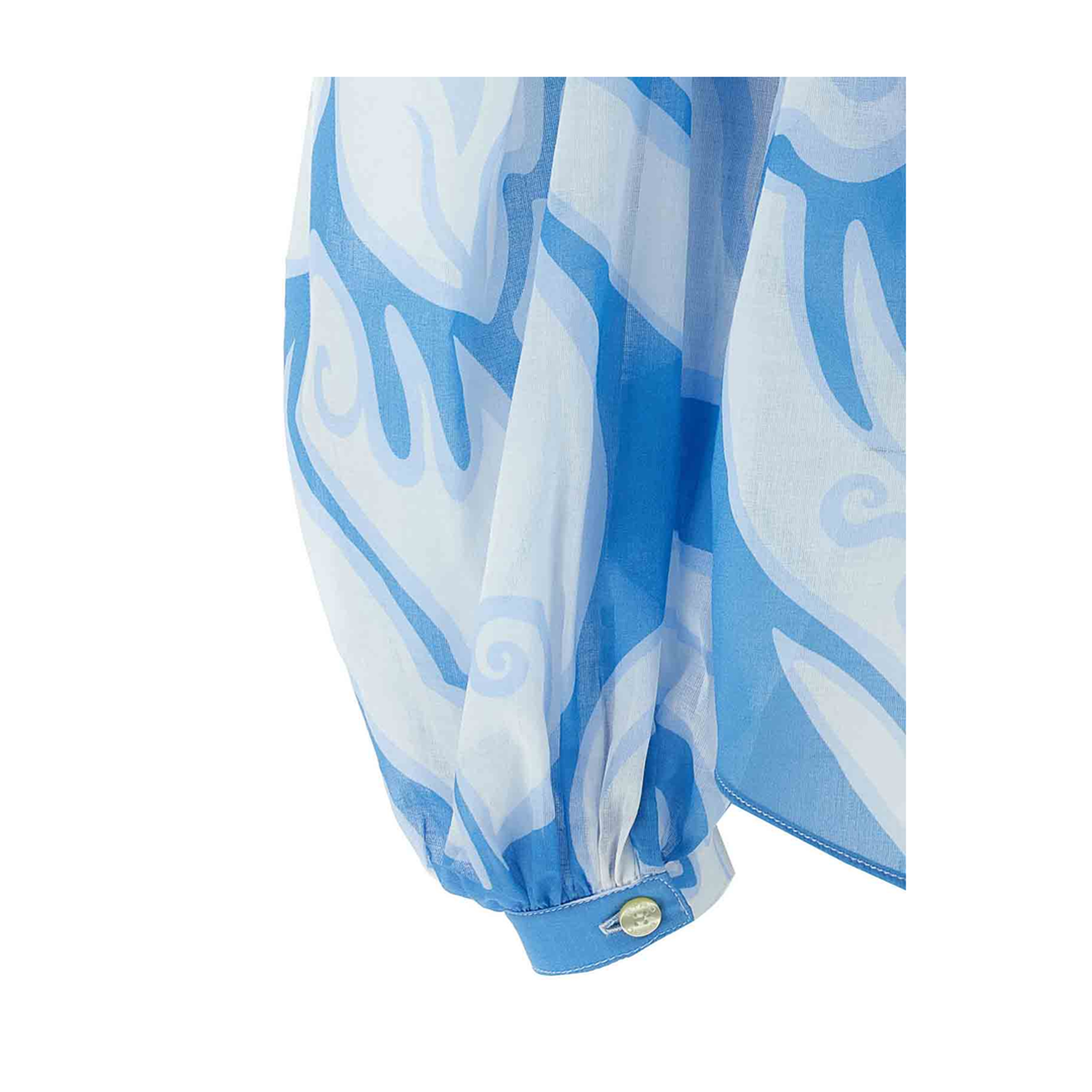 Flower Patterned Shirt Blue