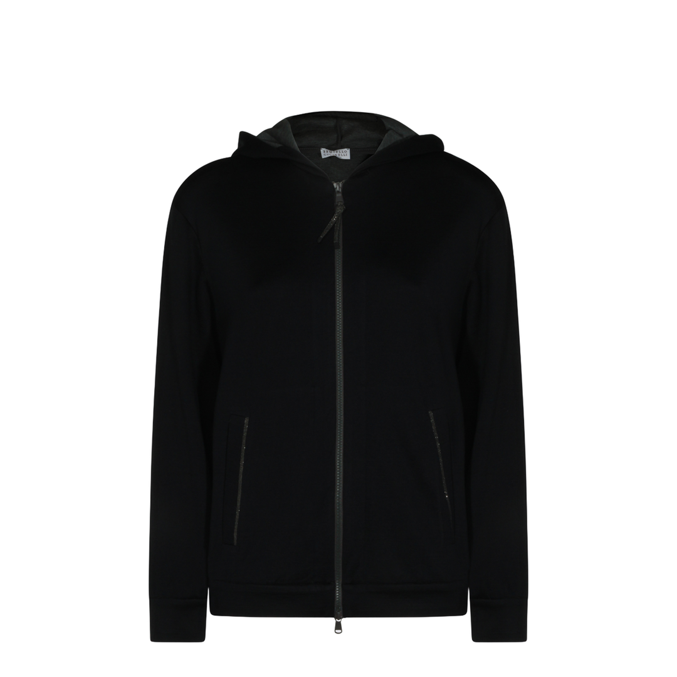 Cotton and Silk Interlock Hooded Topwear