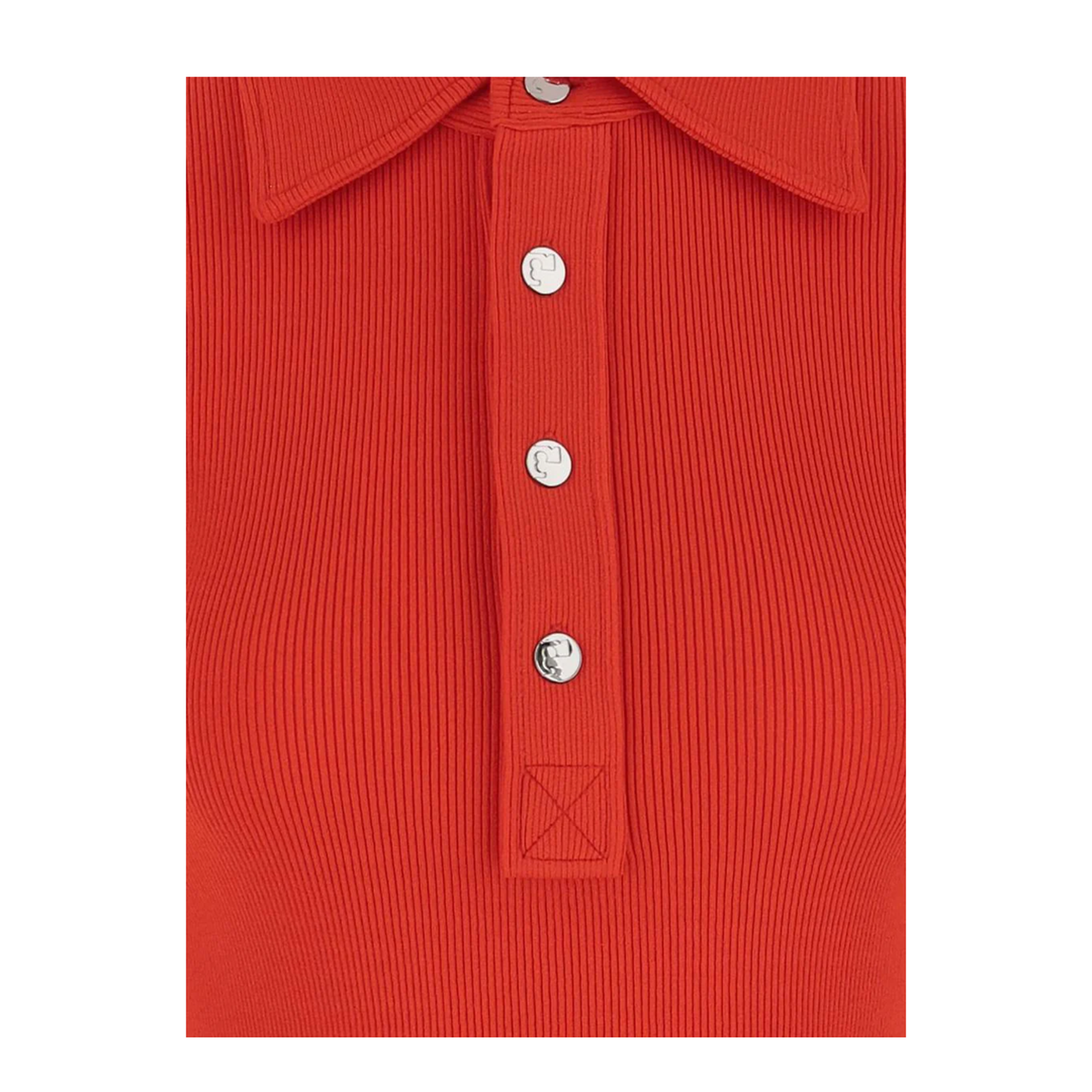 Coral Red Viscose Blend Polo Shirt