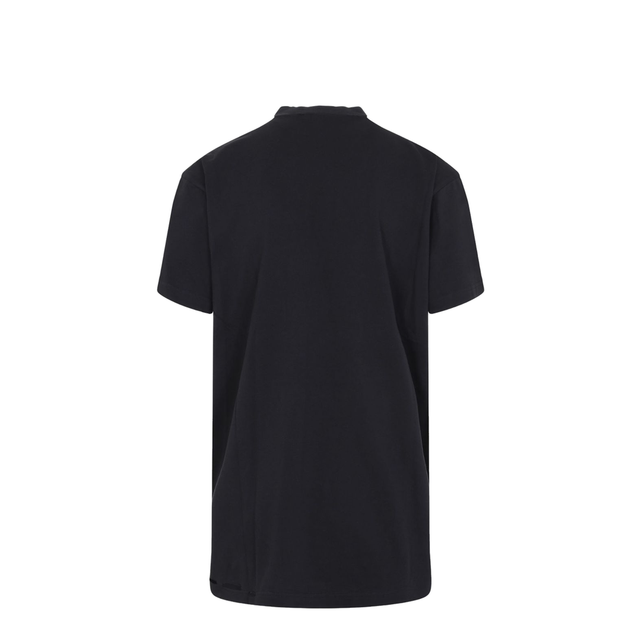 Black Mock Neck Drop Shoulder Short Sleeves