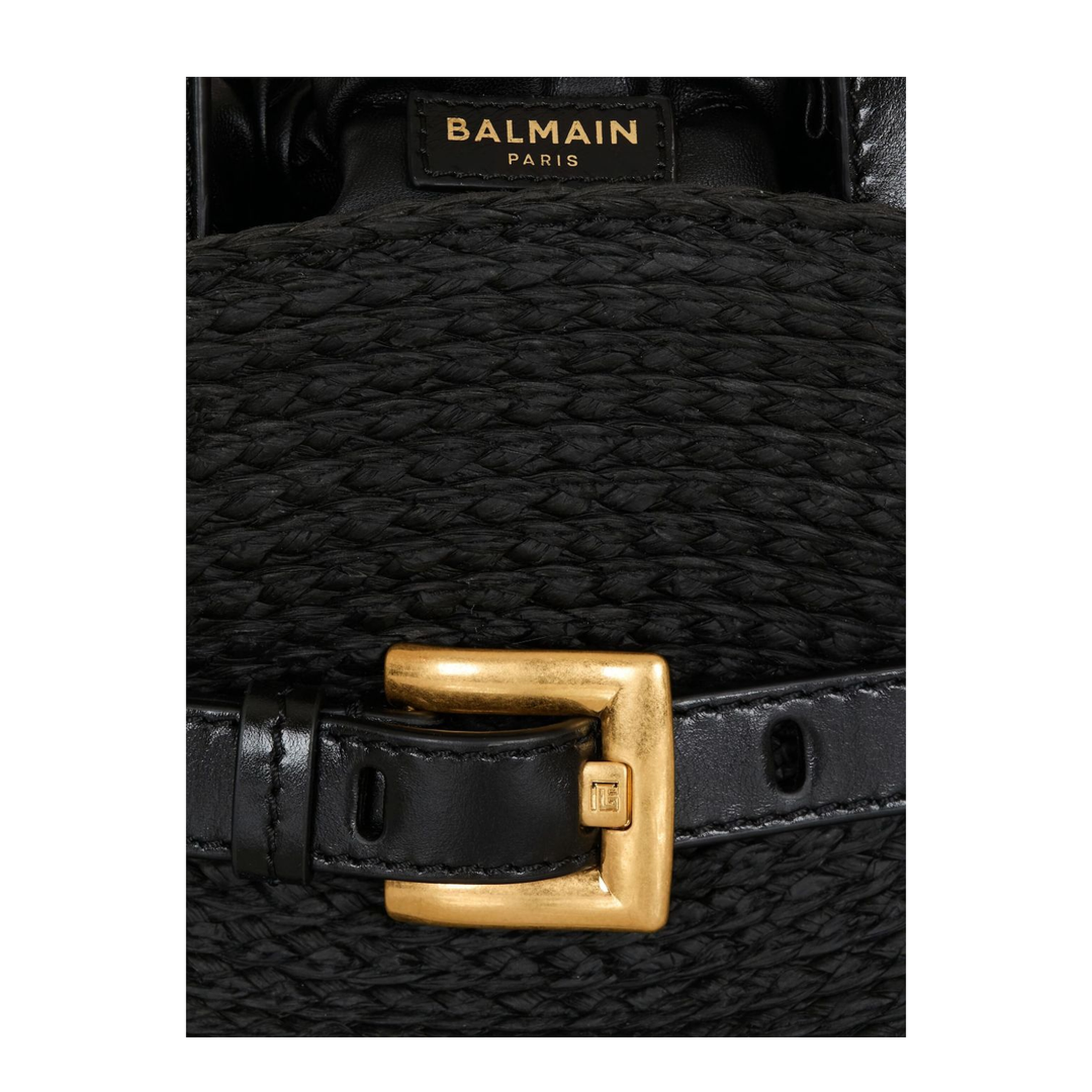 Shuffle Mini Bag in Calfskin and Raffia