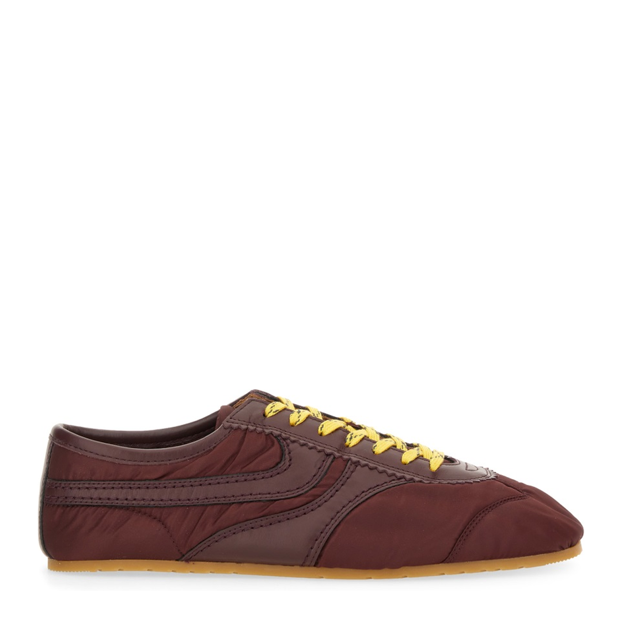 Nylon and Nappa Leather Sneaker Bordeaux