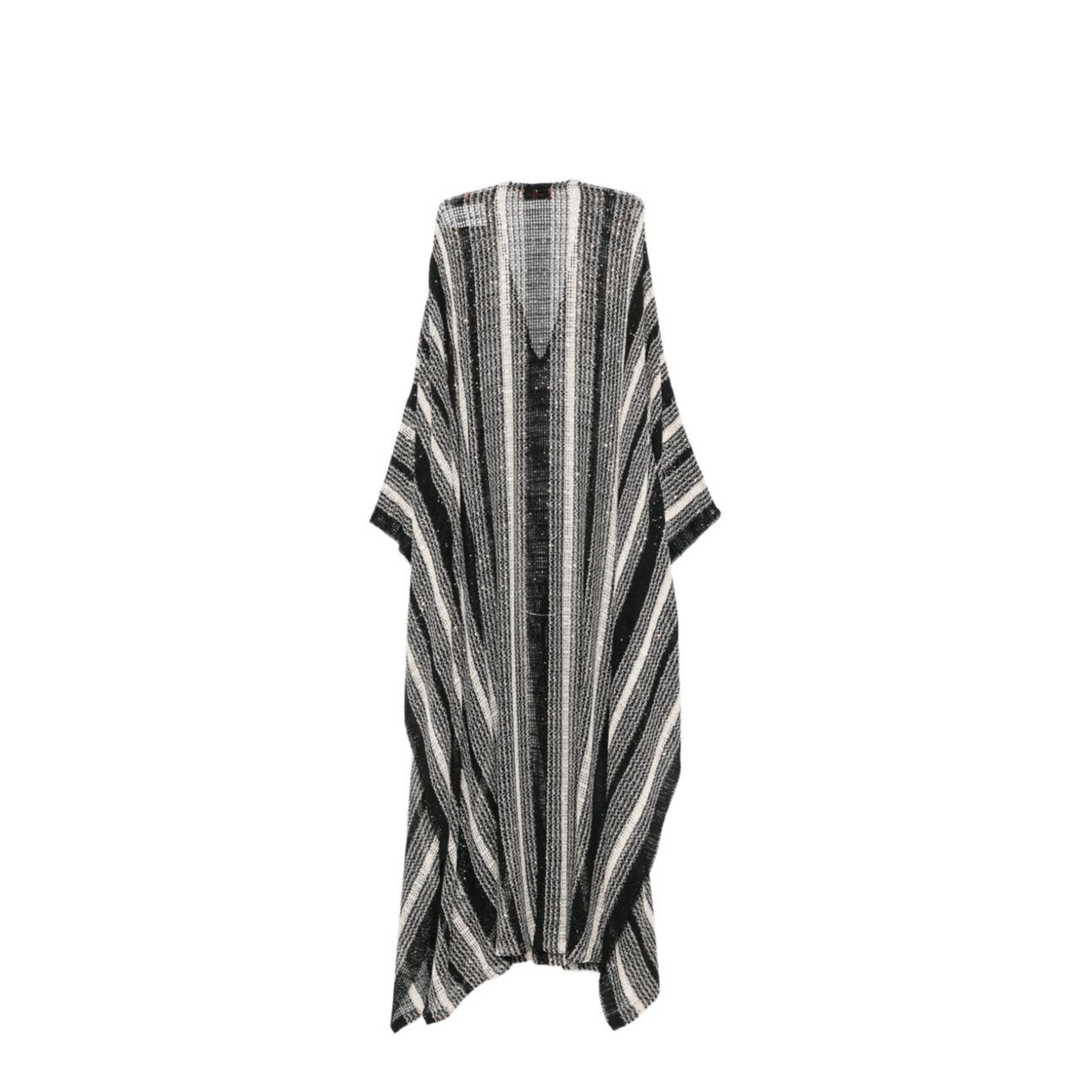 MAYFEYR - Missoni Beachwear - Long Mesh Caftan Cover-Up Black & White - MS26SQ2FBV00J7S91SR