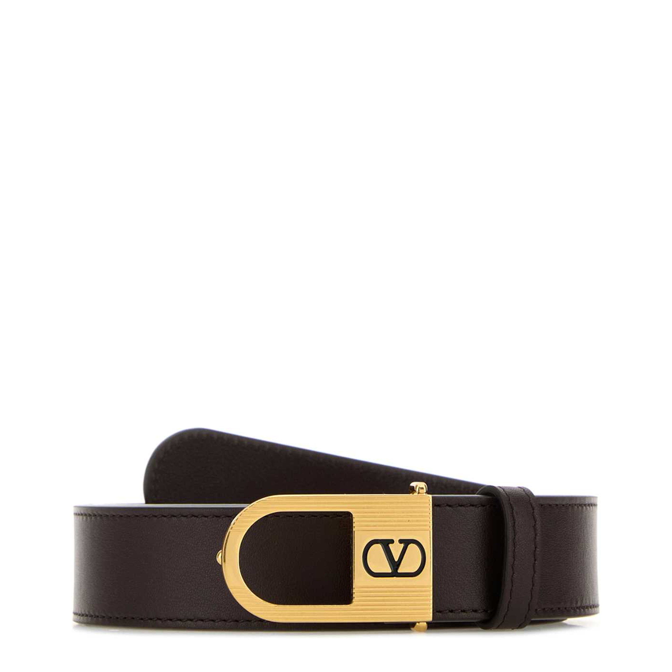 Chocolate Leather VLogo Signature Belt