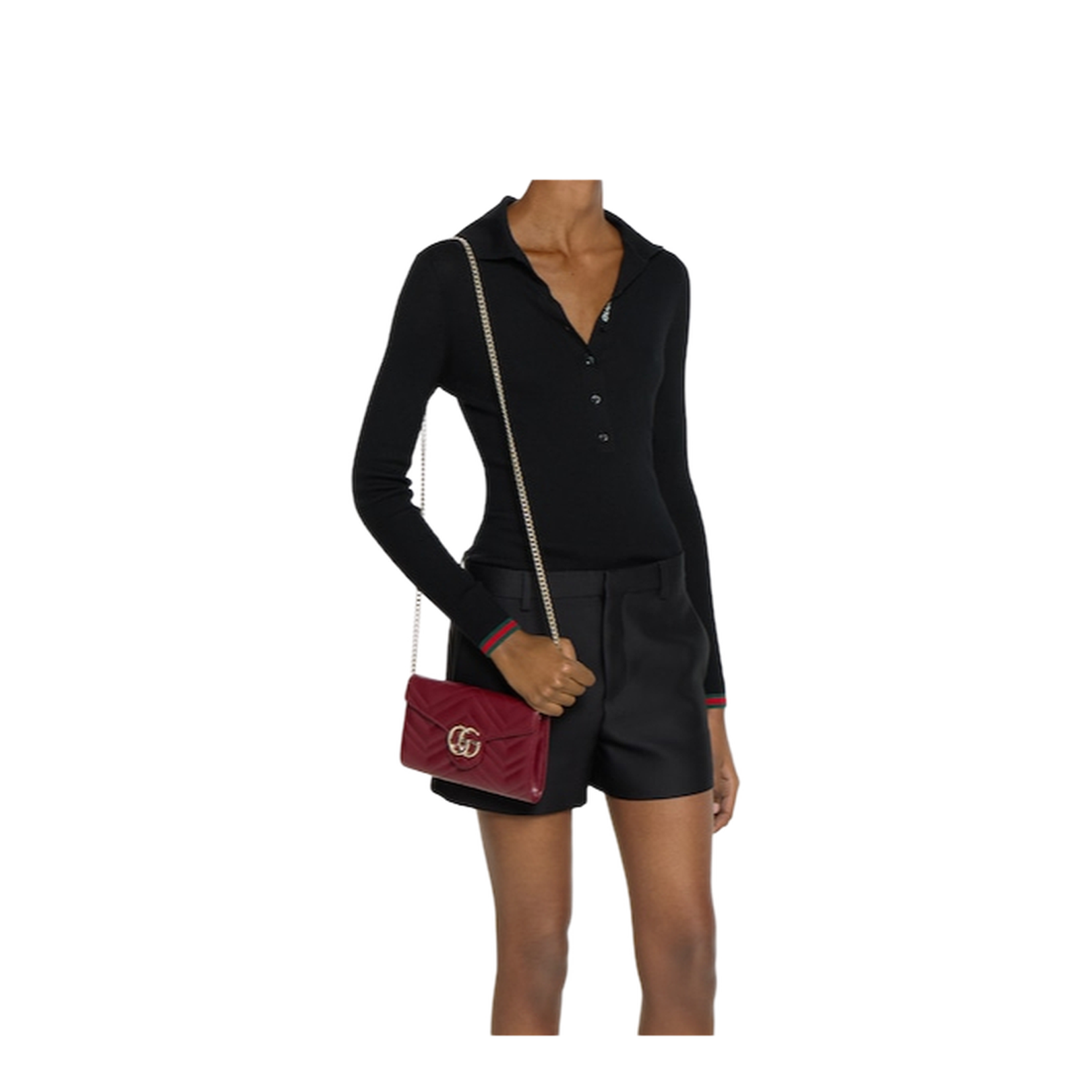 Wallet on Chain in Rosso Ancora Red Leather