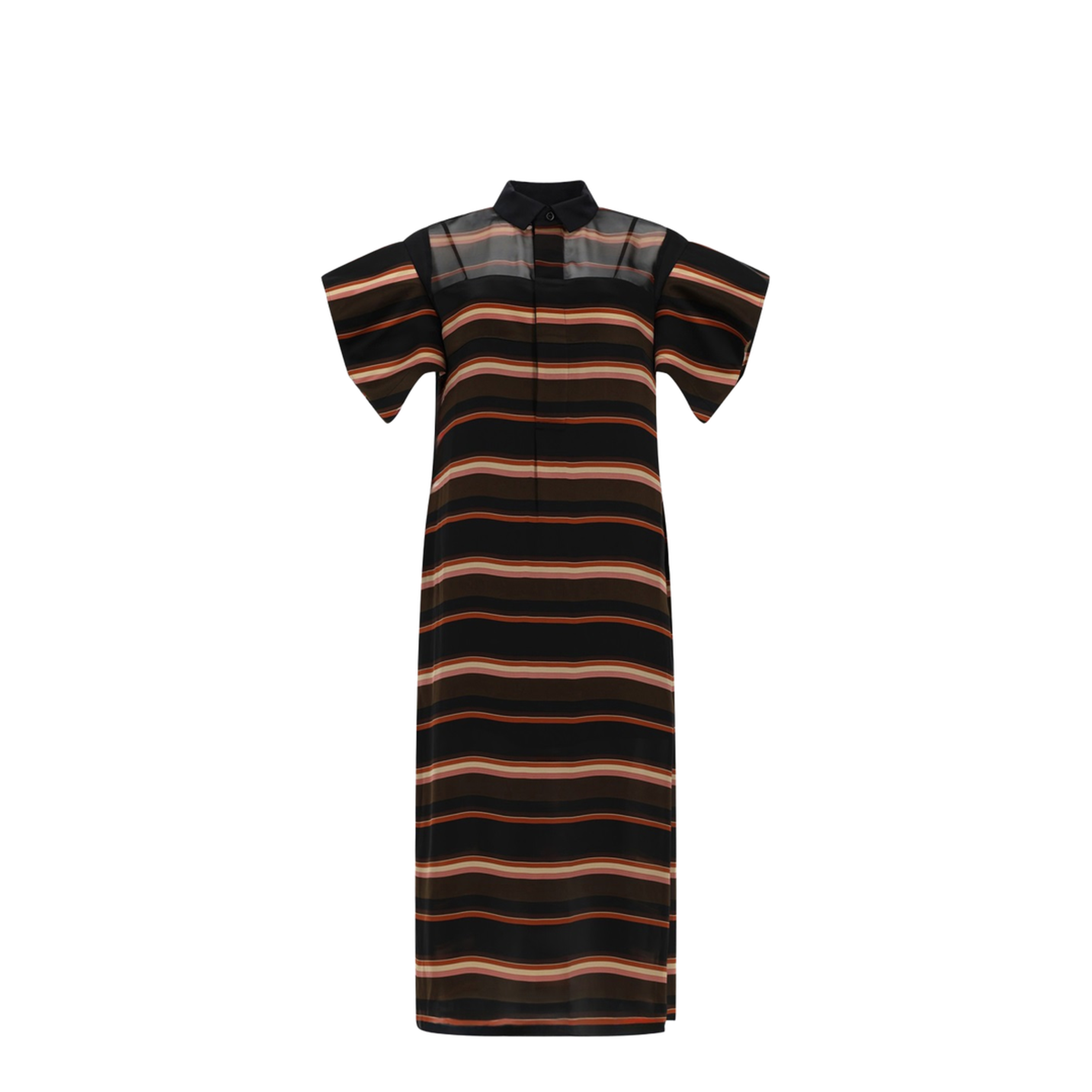 MIDI DRESS WITH HORIZONTAL STRIPE PRINT