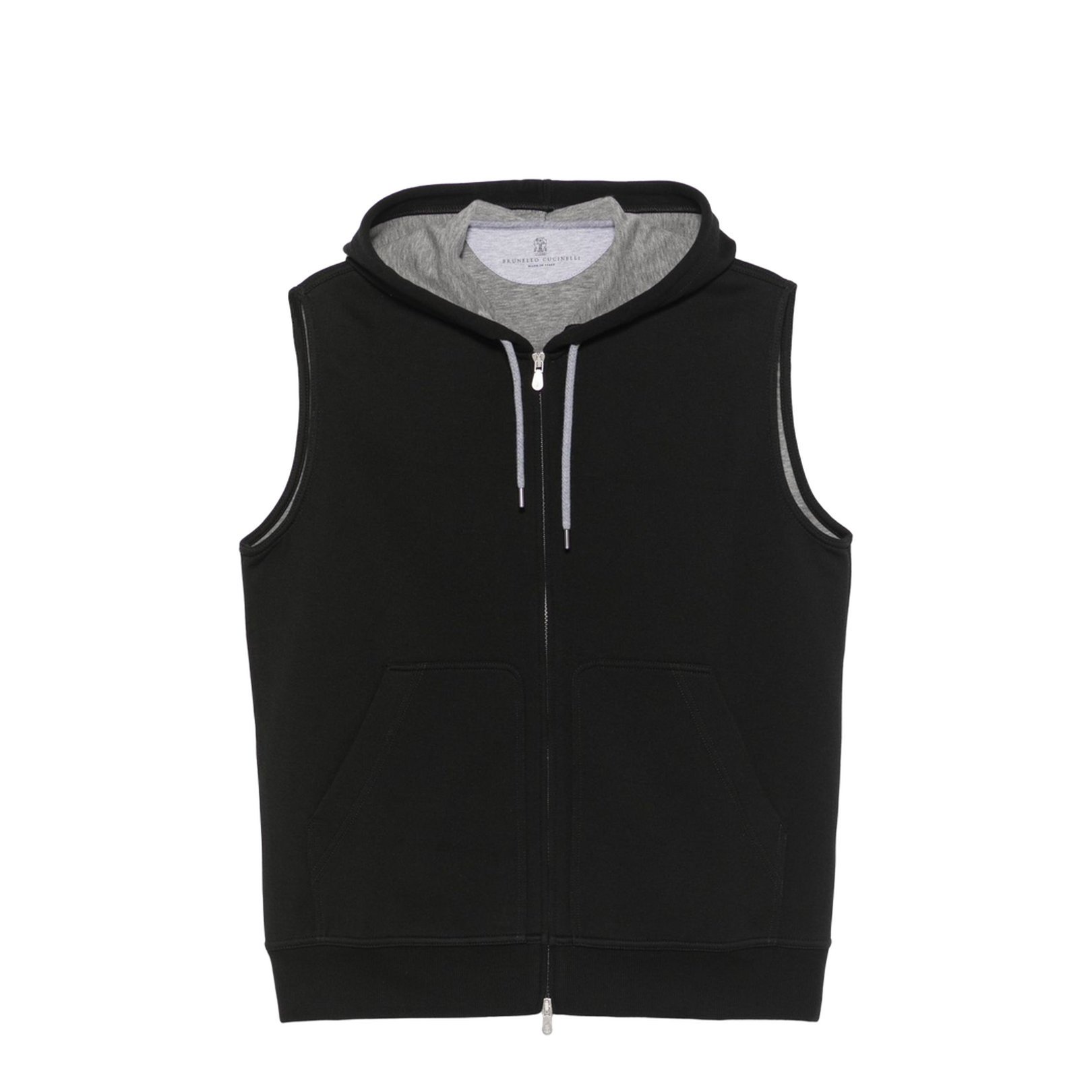 Tシャツ・カットソー BRUNELLO CUCINELLI COTTON ZIPPED SLEEVELESS HOODIE Cotton Zipped Sleeveless Hoodie – MAYFEYR