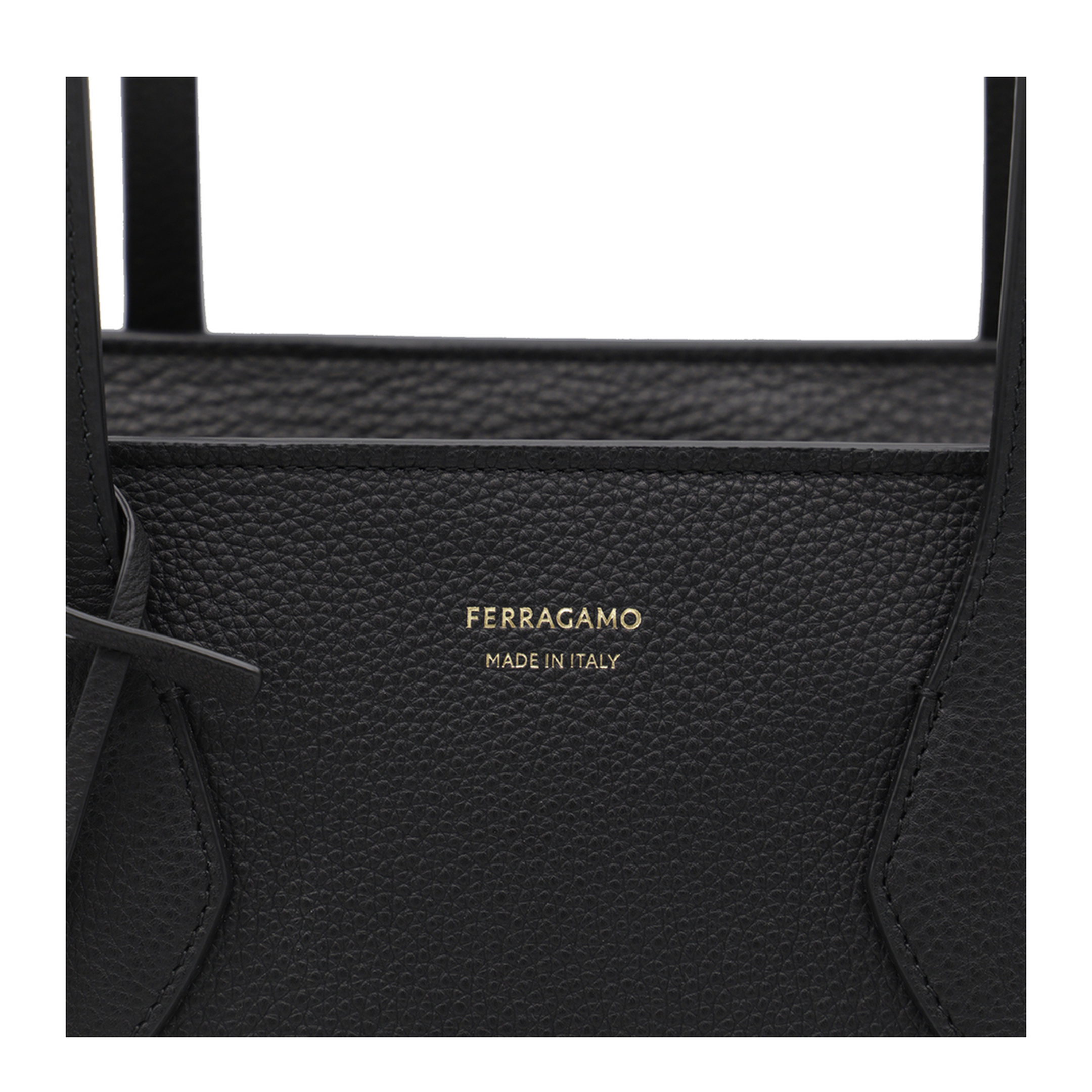 Ferragamo Black Leather Tote Bag