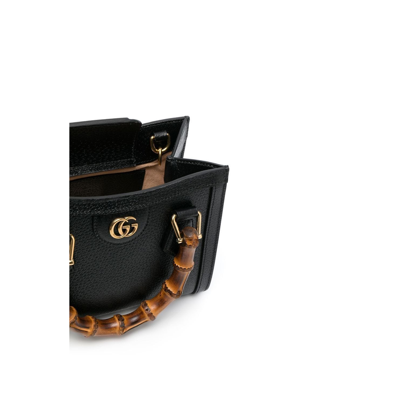 Diana Small Leather Tote Bag - Black