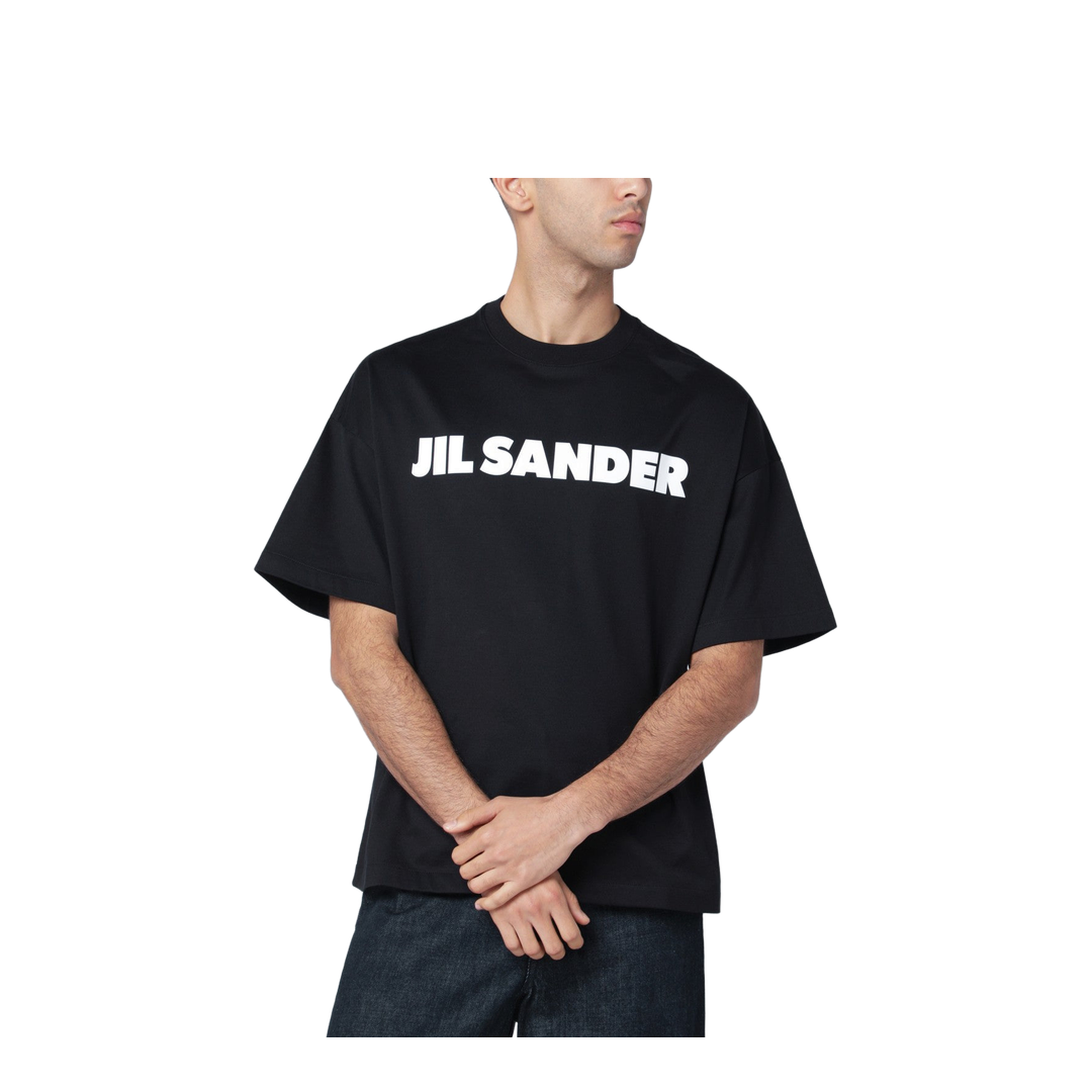 Men's Logo Letter Cotton T-Shirt Black