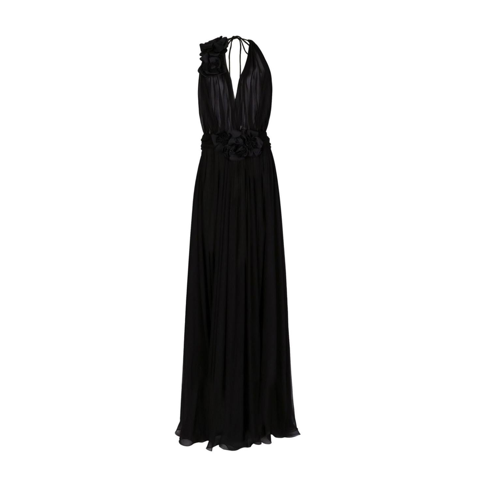 Elegant Floral Detail Pleated Dress