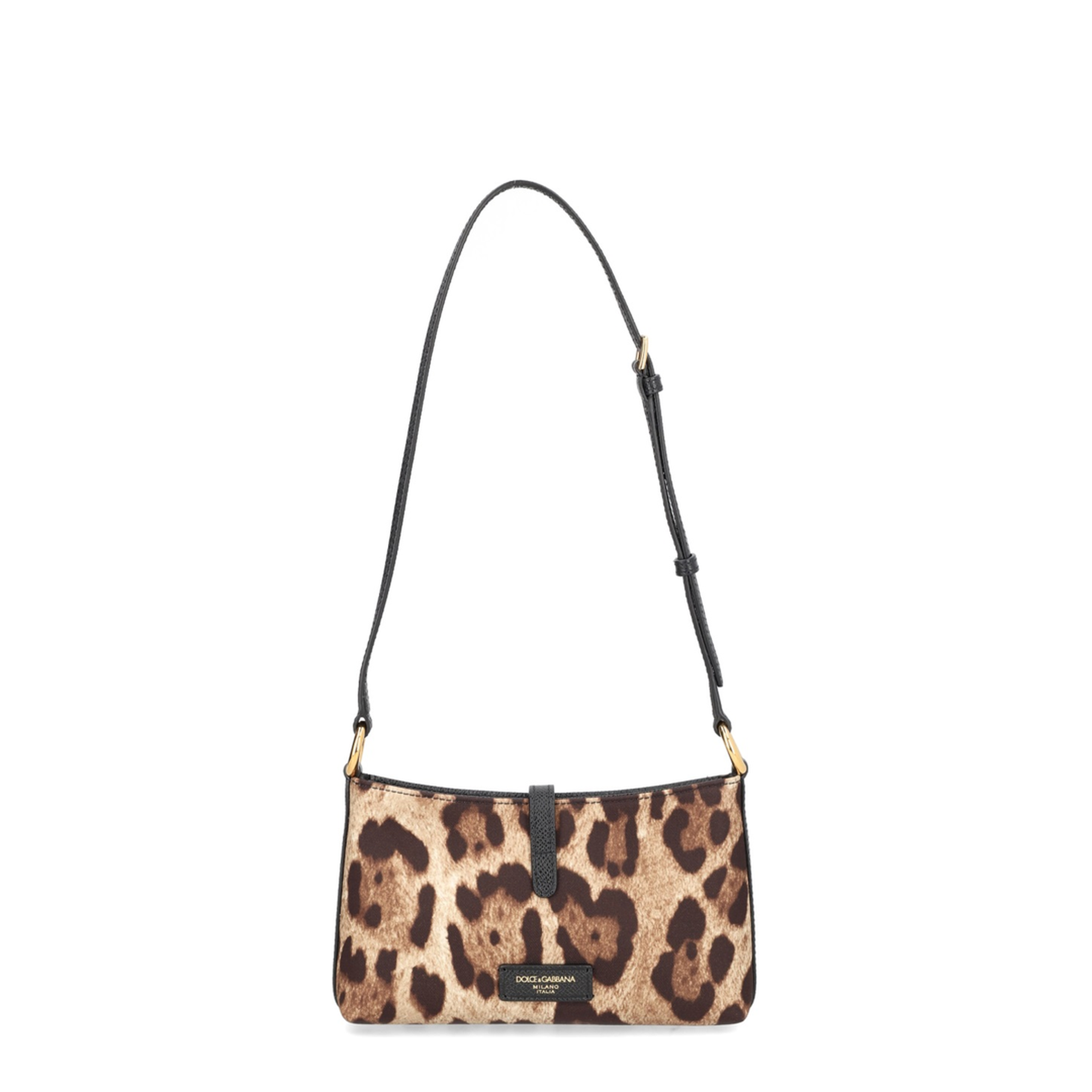 Leopard-print lock shoulder bag