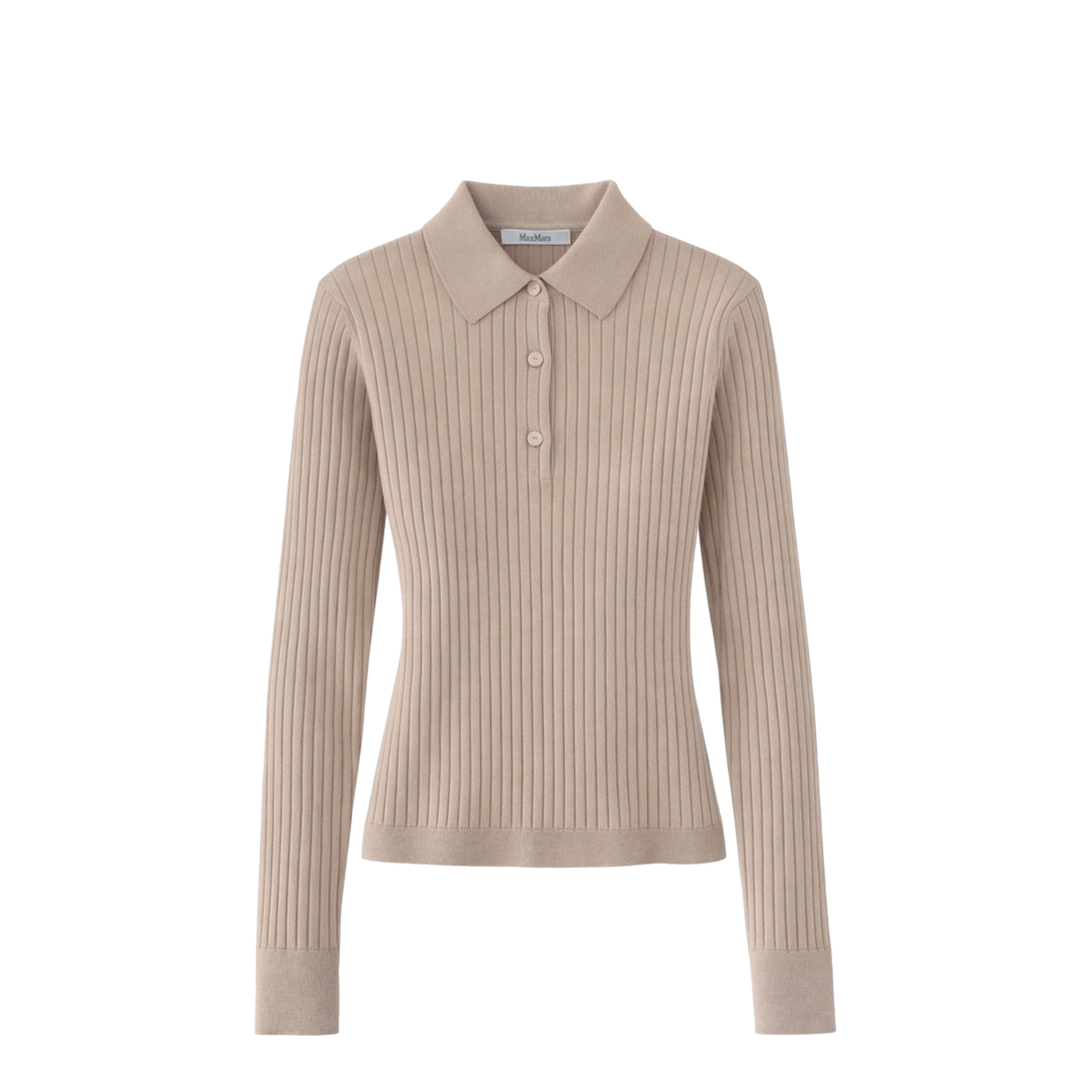 Ribbed Collared Polo Top