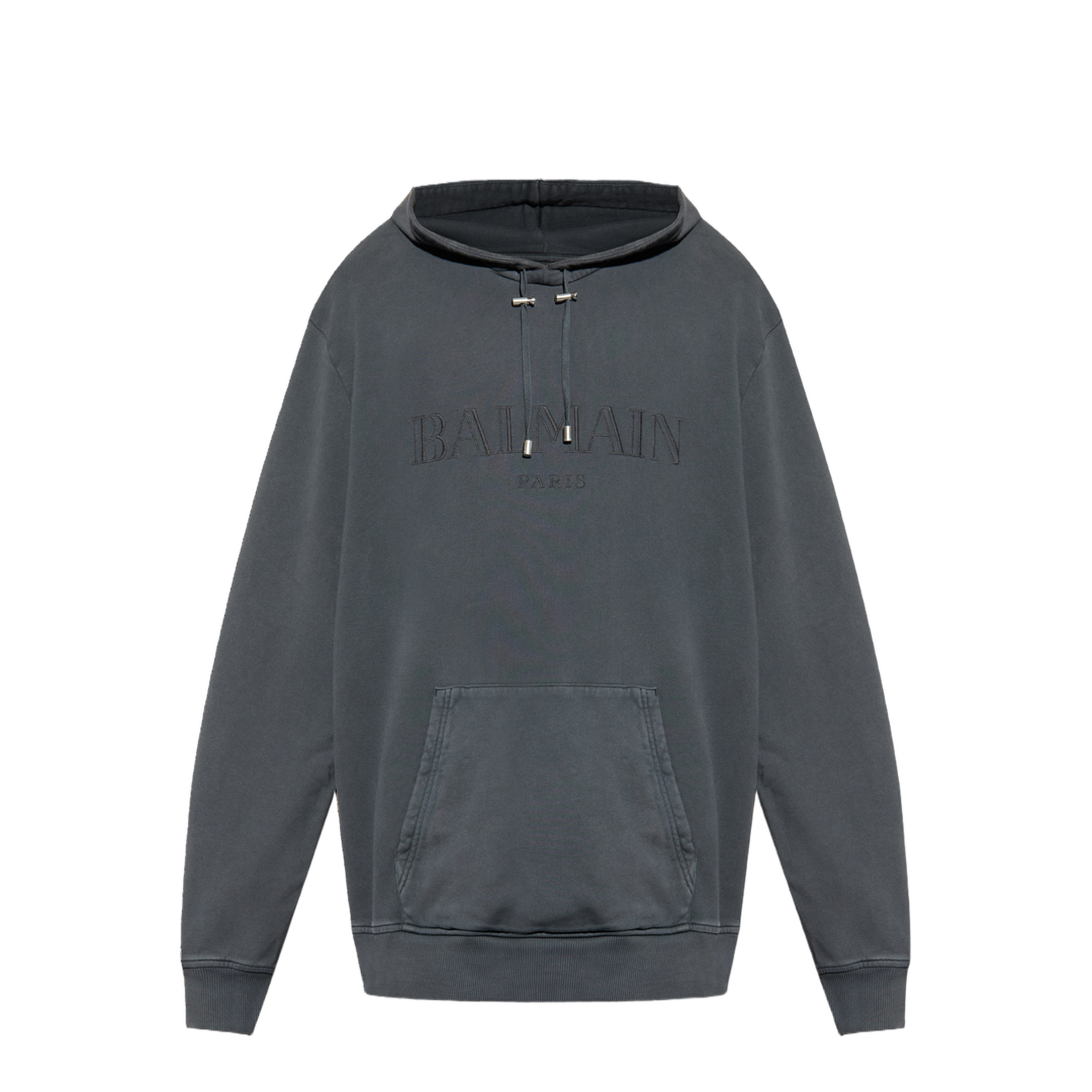 Vintage Embroidered Hoodie Grey