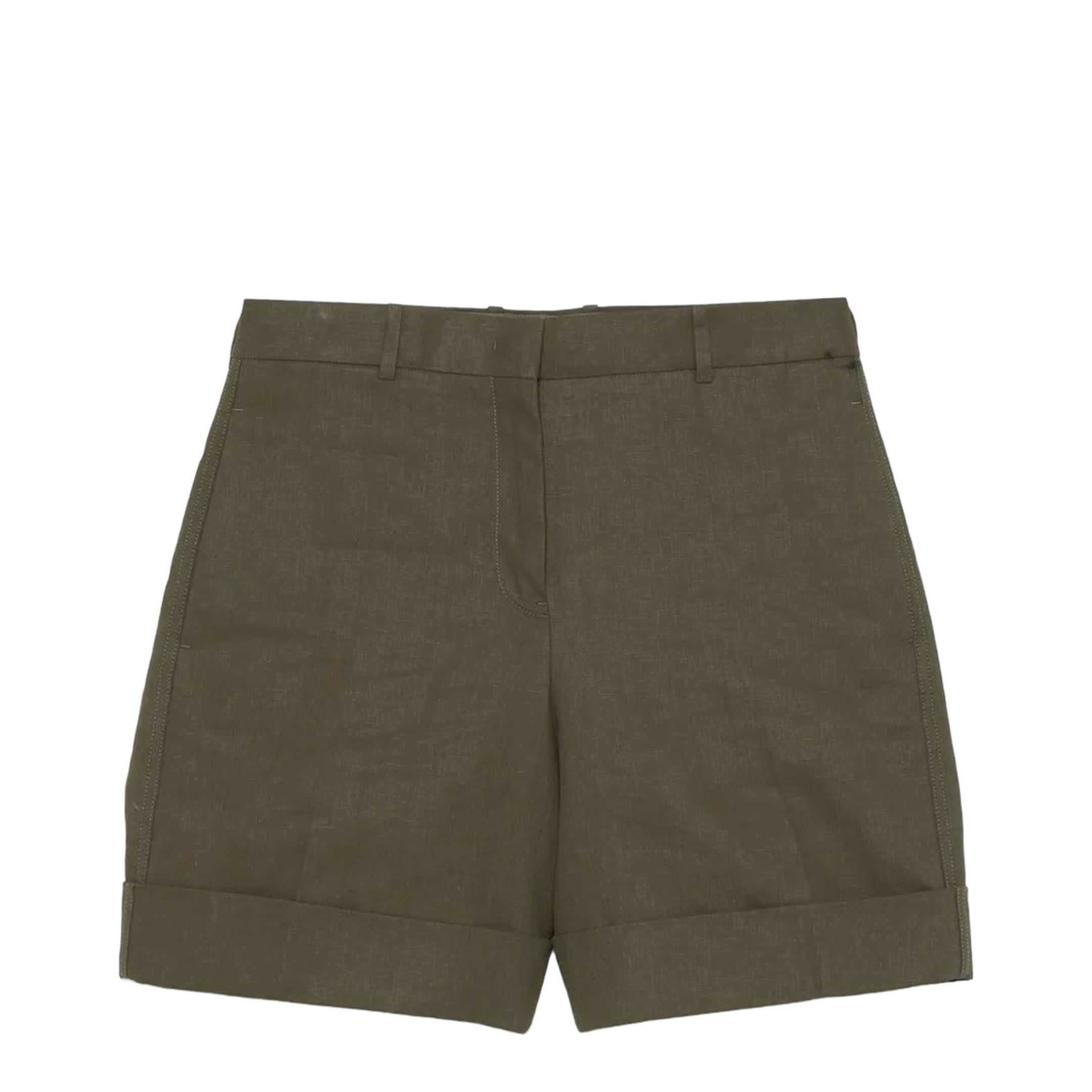 Green Linen Shorts
