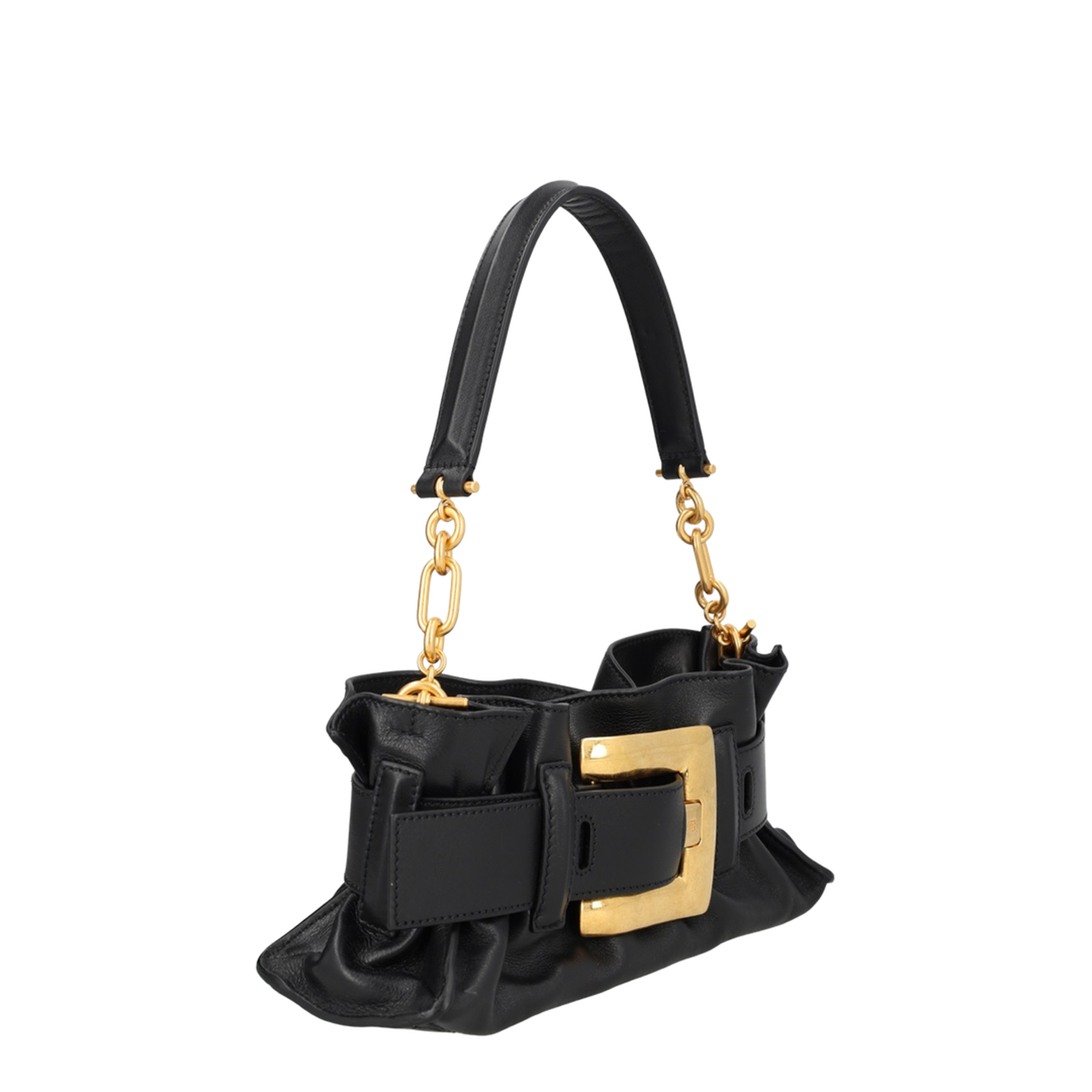 Shoulder Bag Leather Black