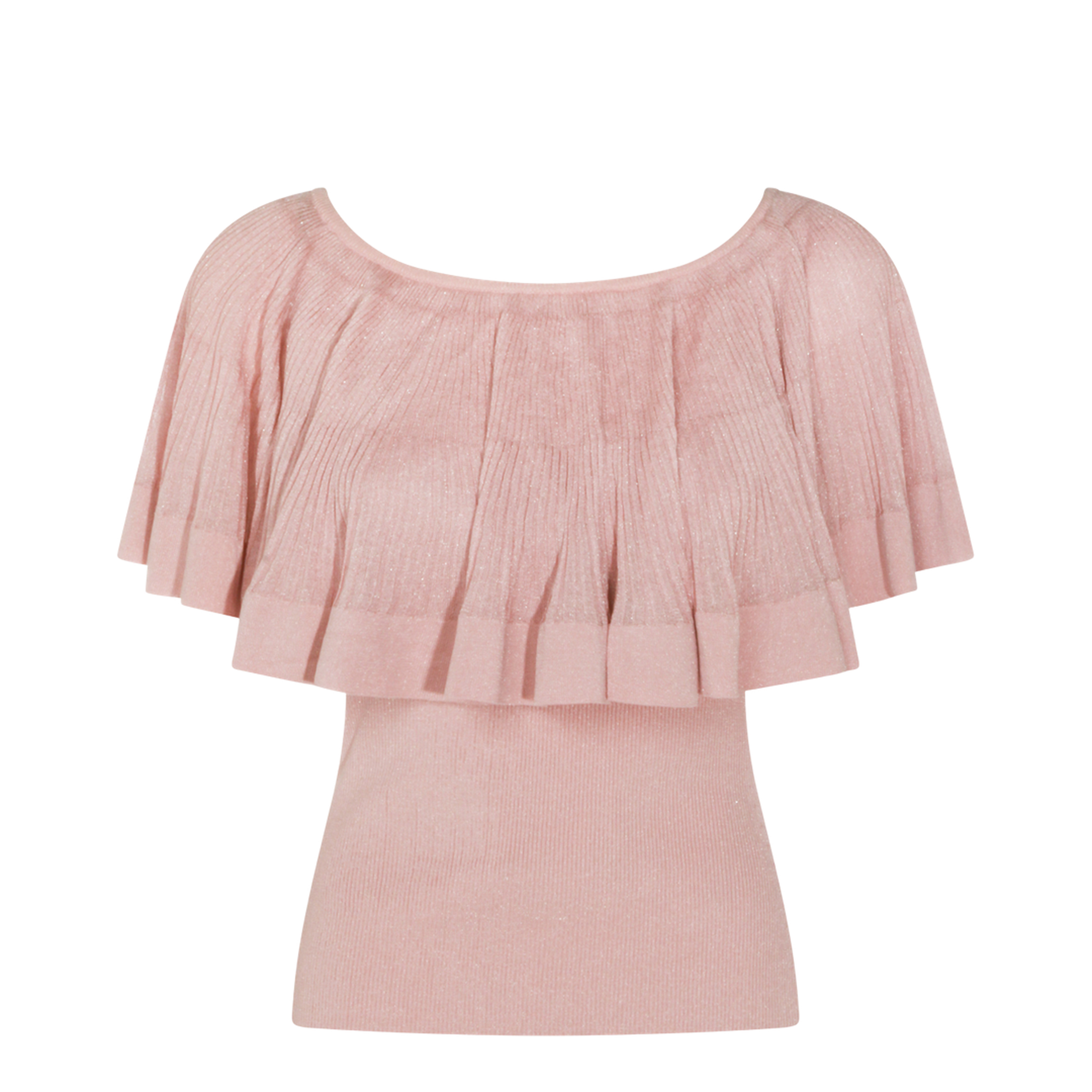 Luna Pleated Frill Top Pink