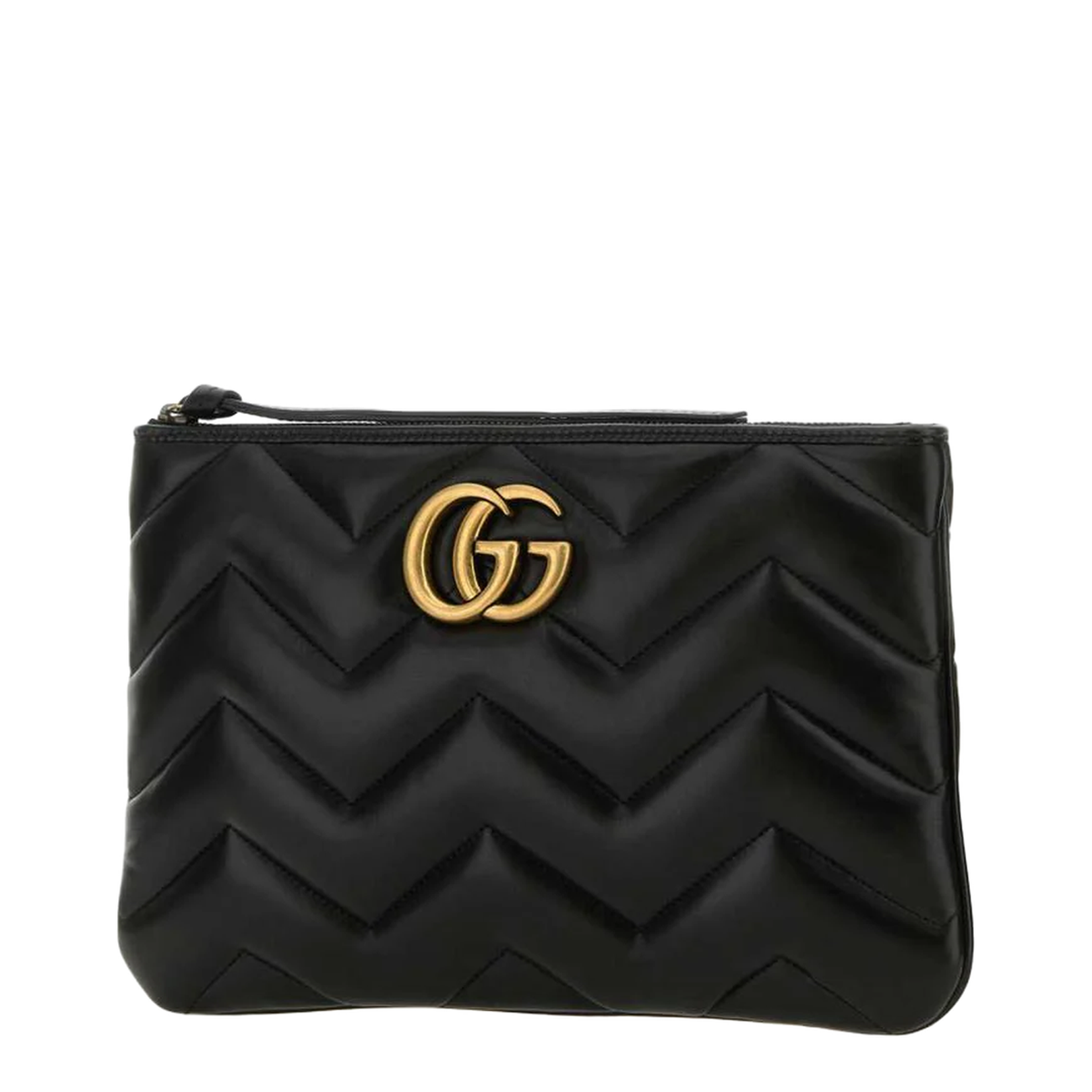 GG Marmont Leather Shoulder Bag - Black