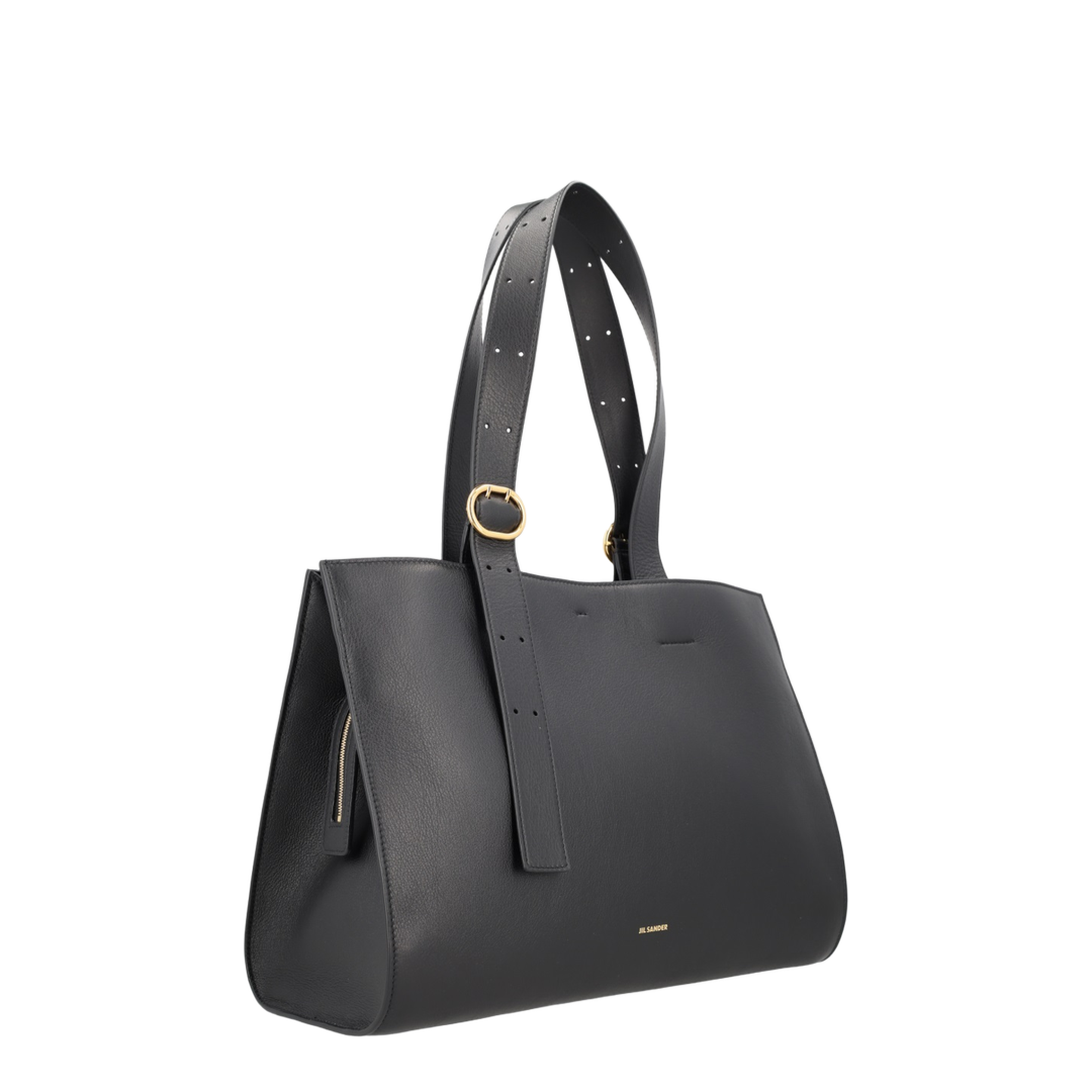 Black Leather Shopping Bag