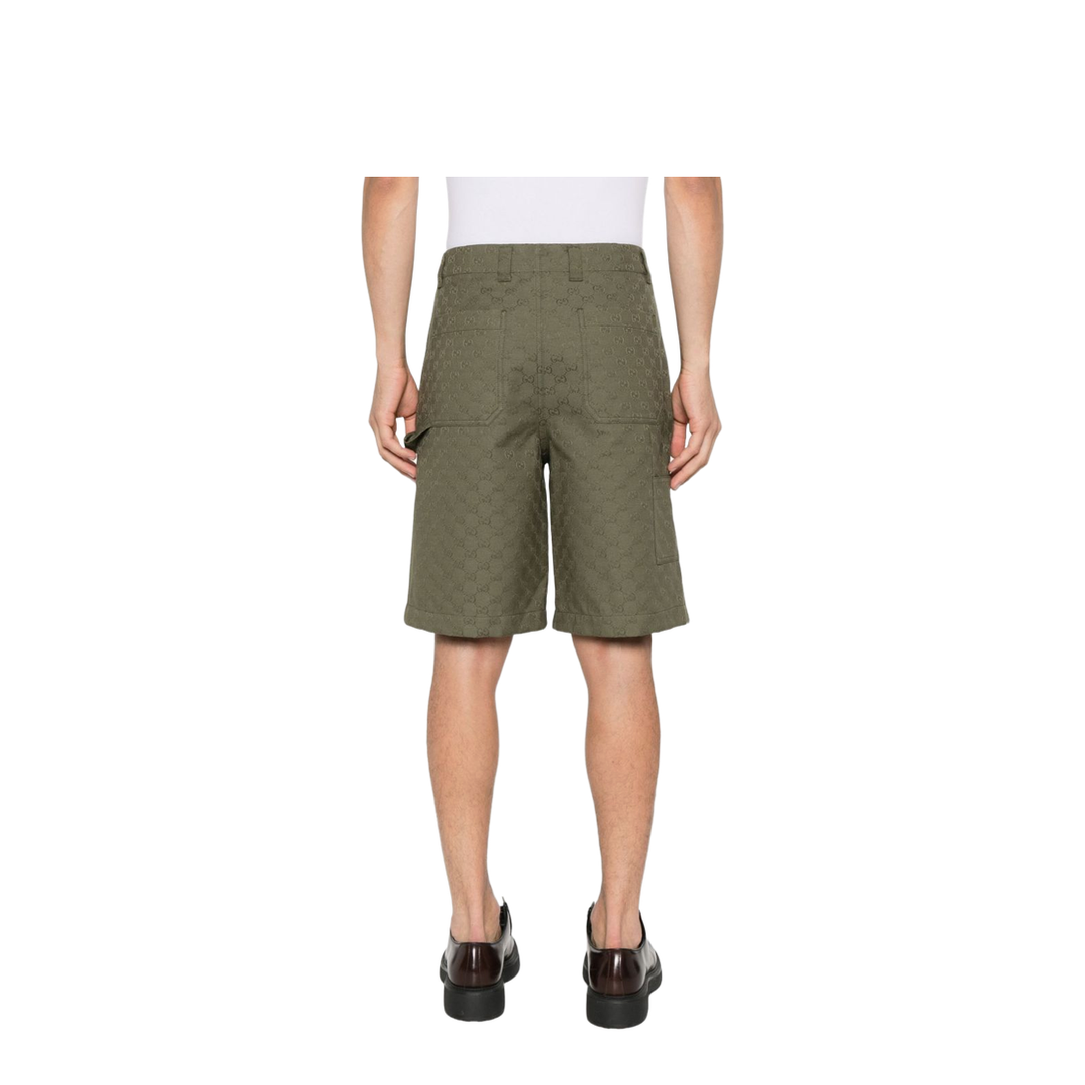 GG Canvas Shorts in Forest Green