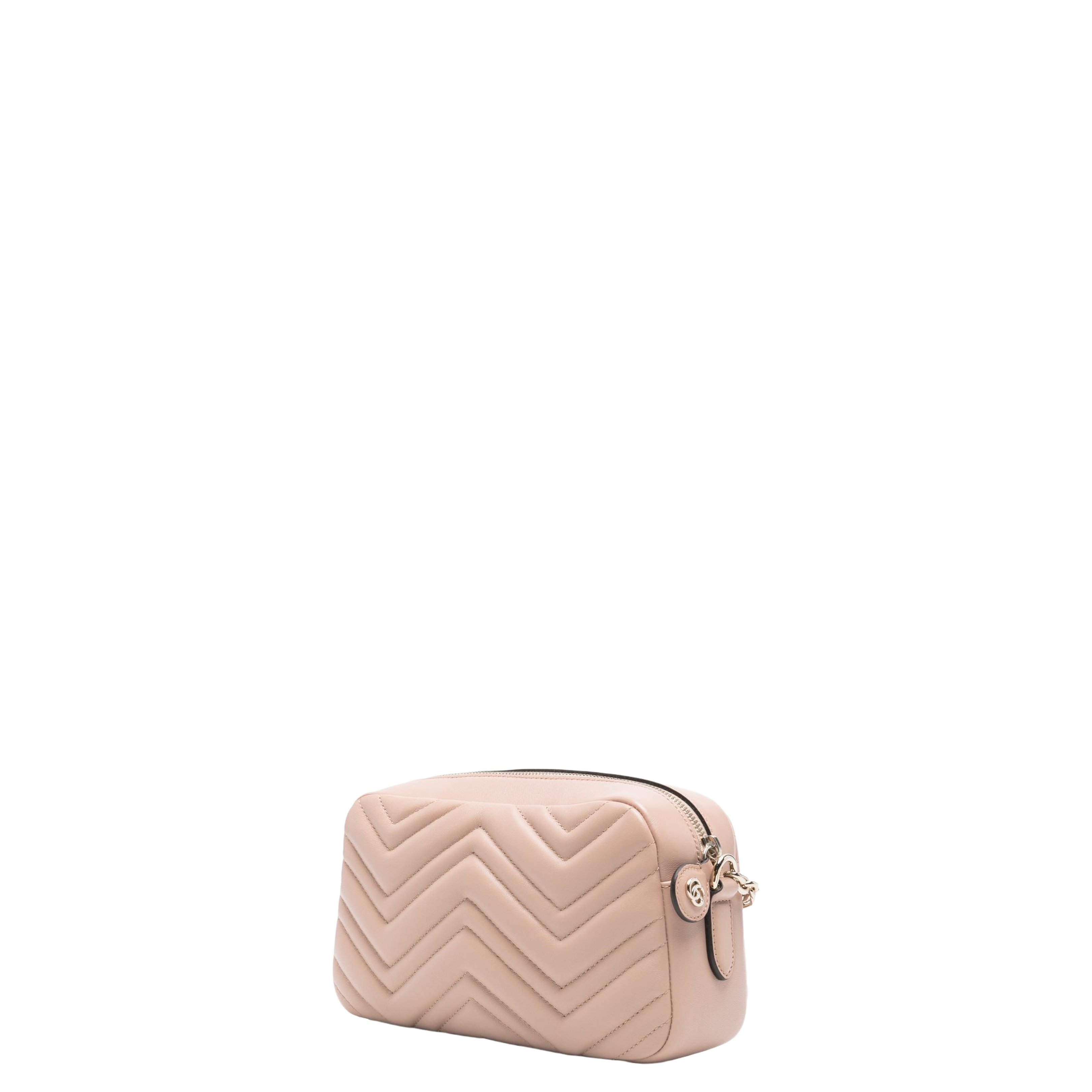 Small Camera Bag in Pink Beige Leather