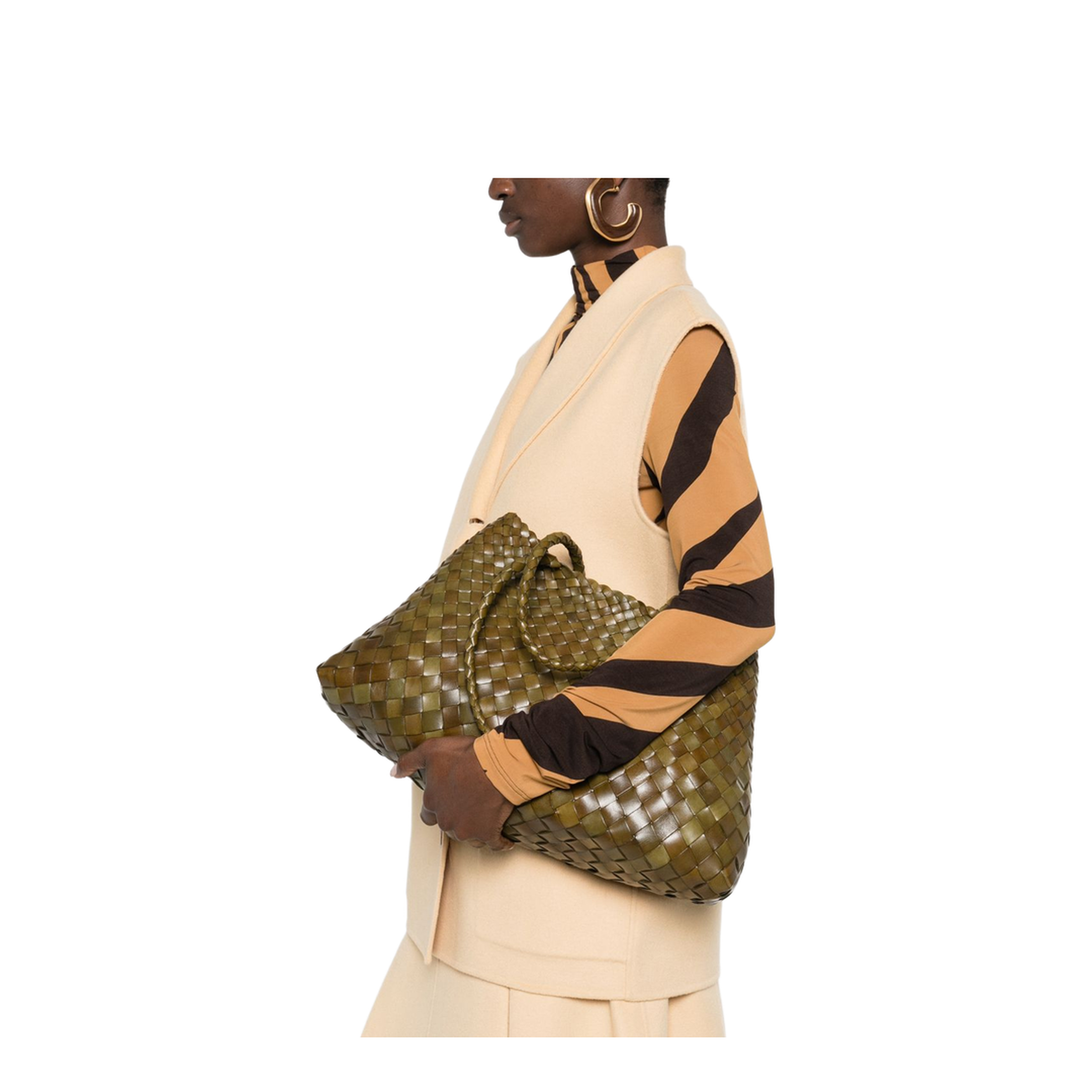 MAYFEYR - Dragon Diffusion - Big Santa Croce Interwoven Tote Bag - DGS68892KAKI