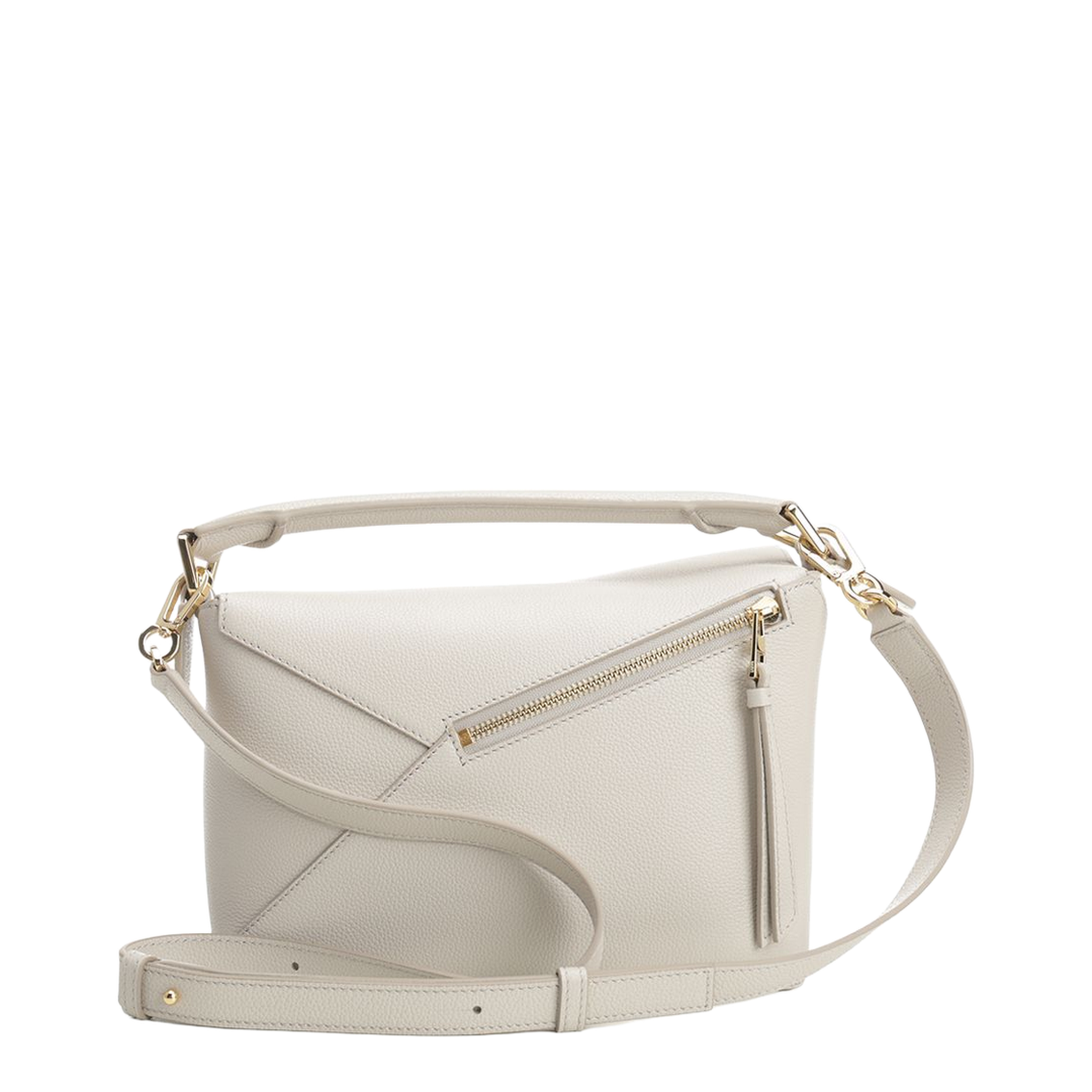 Puzzle Small Calfskin Shoulder Bags - Light Ghost