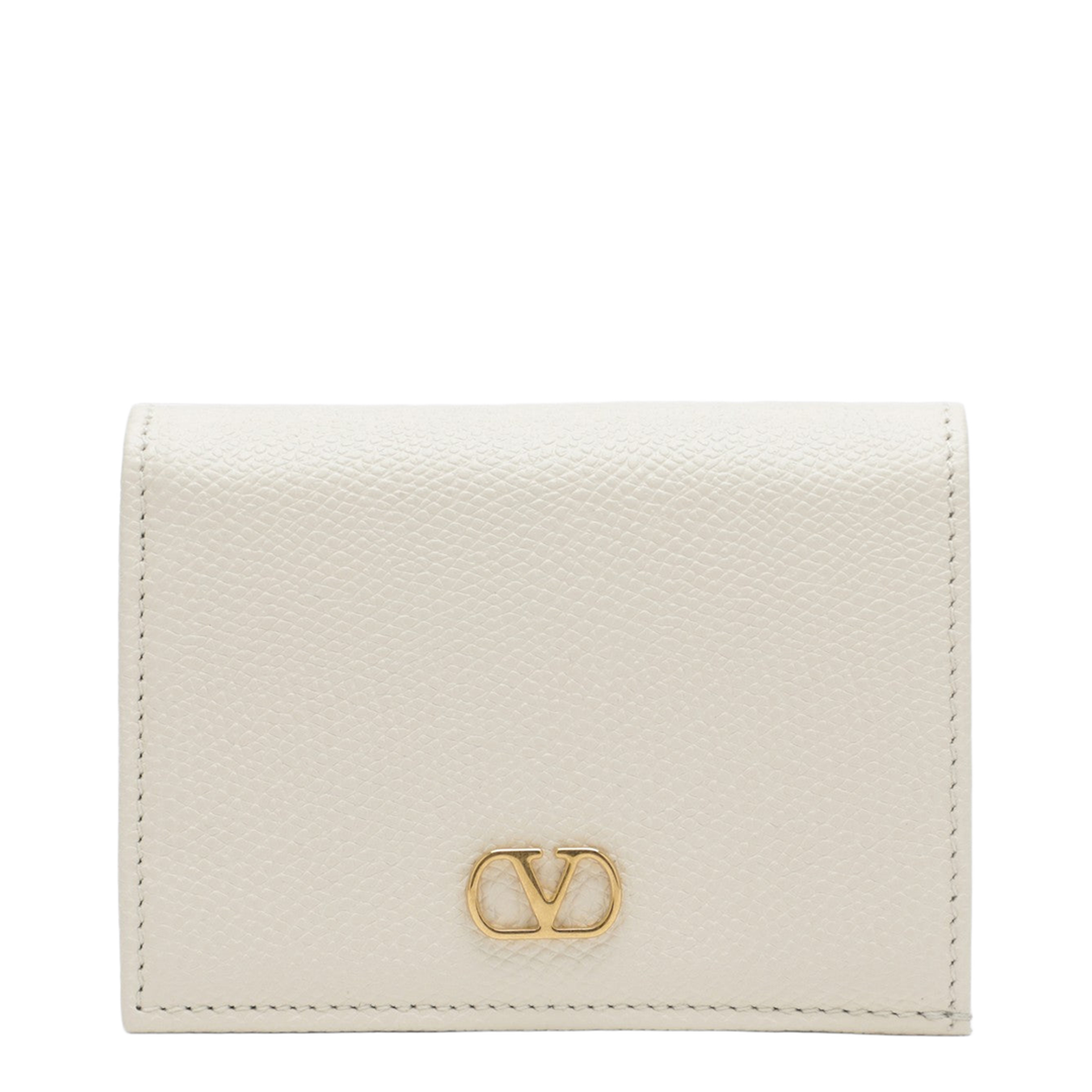 VLogo Signature Ivory Leather Wallet