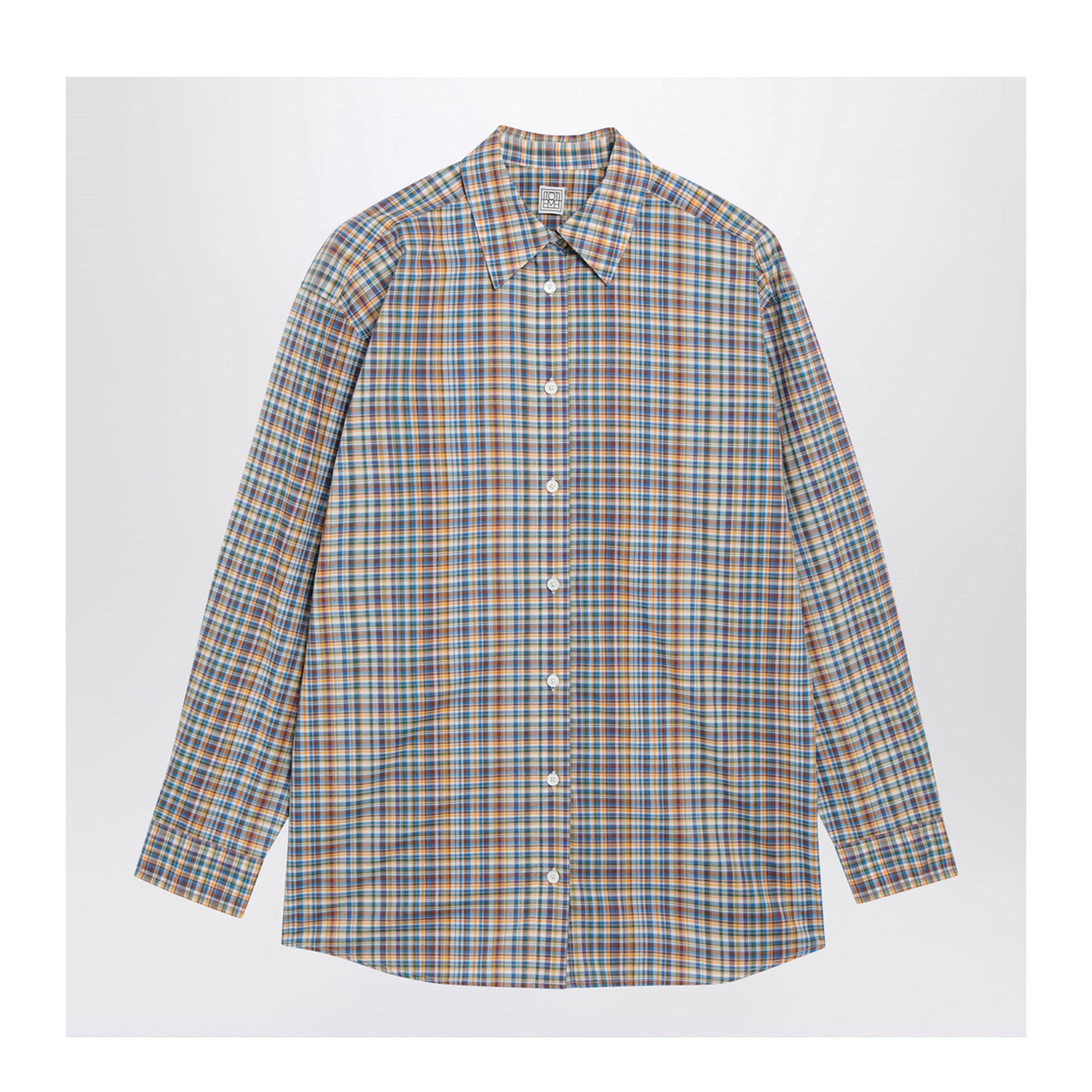 MAYFEYR - Toteme - Oversized Checked Shirt In Blue/Orange Organic Cotton - 263-WRT0480FB0694416